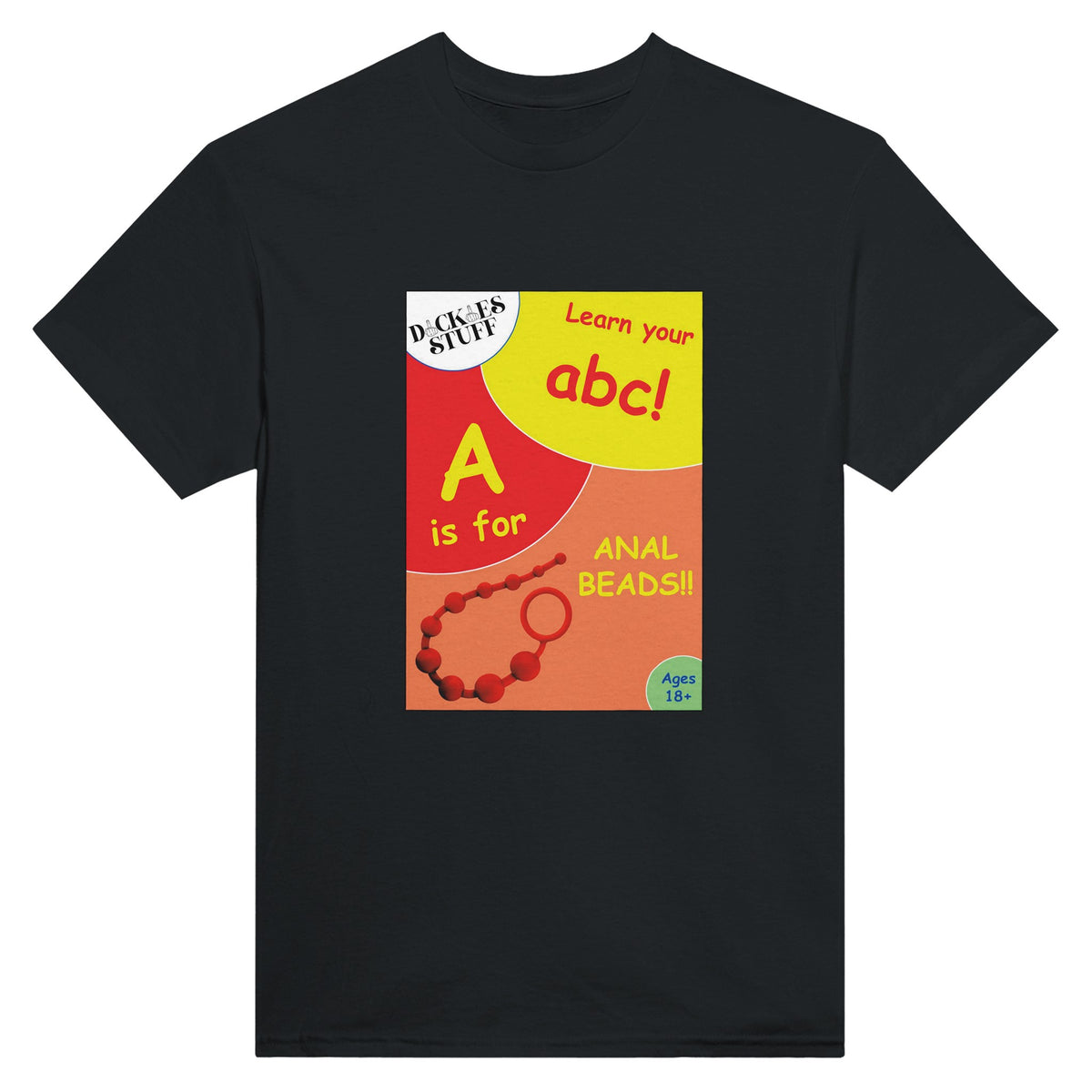 A is for Anal Beads ABC adult novelty tshirt sex blackl