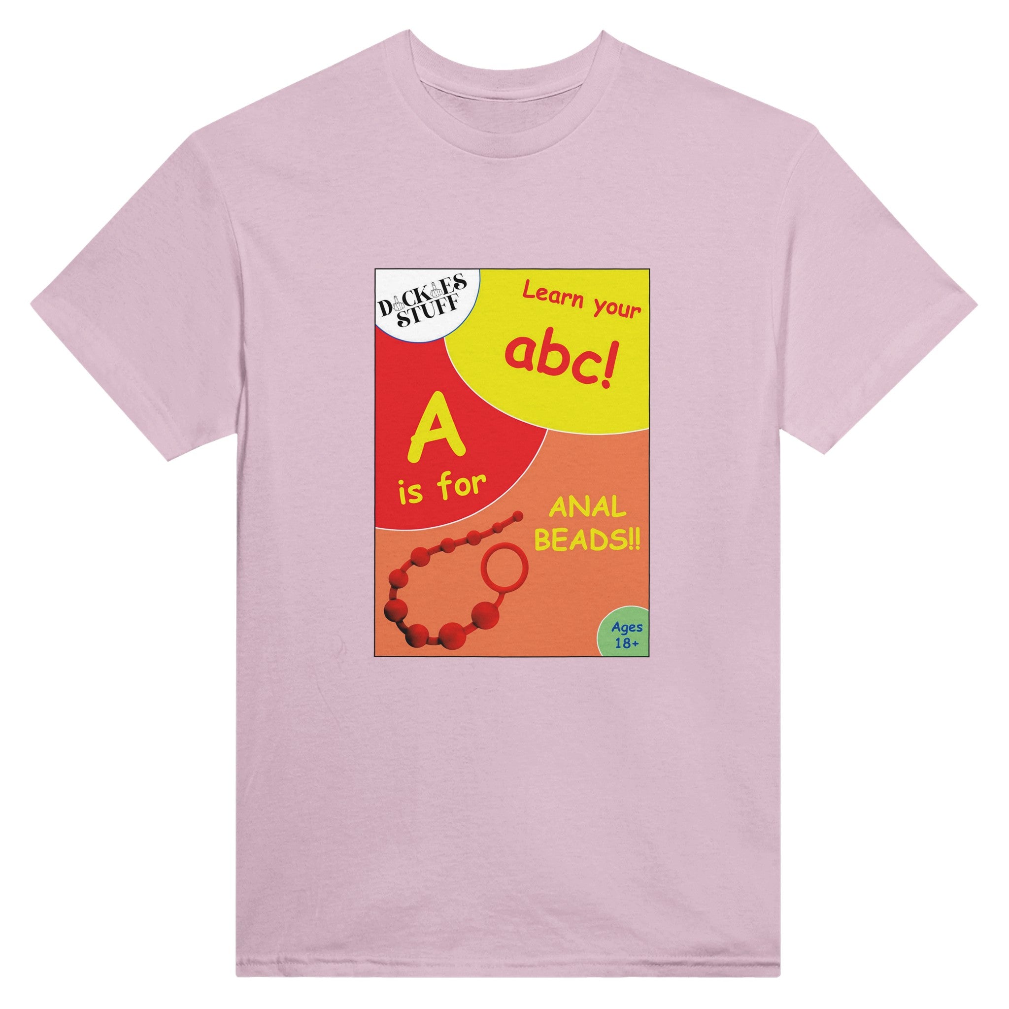 A is for Anal Beads ABC adult novelty tshirt sex pink