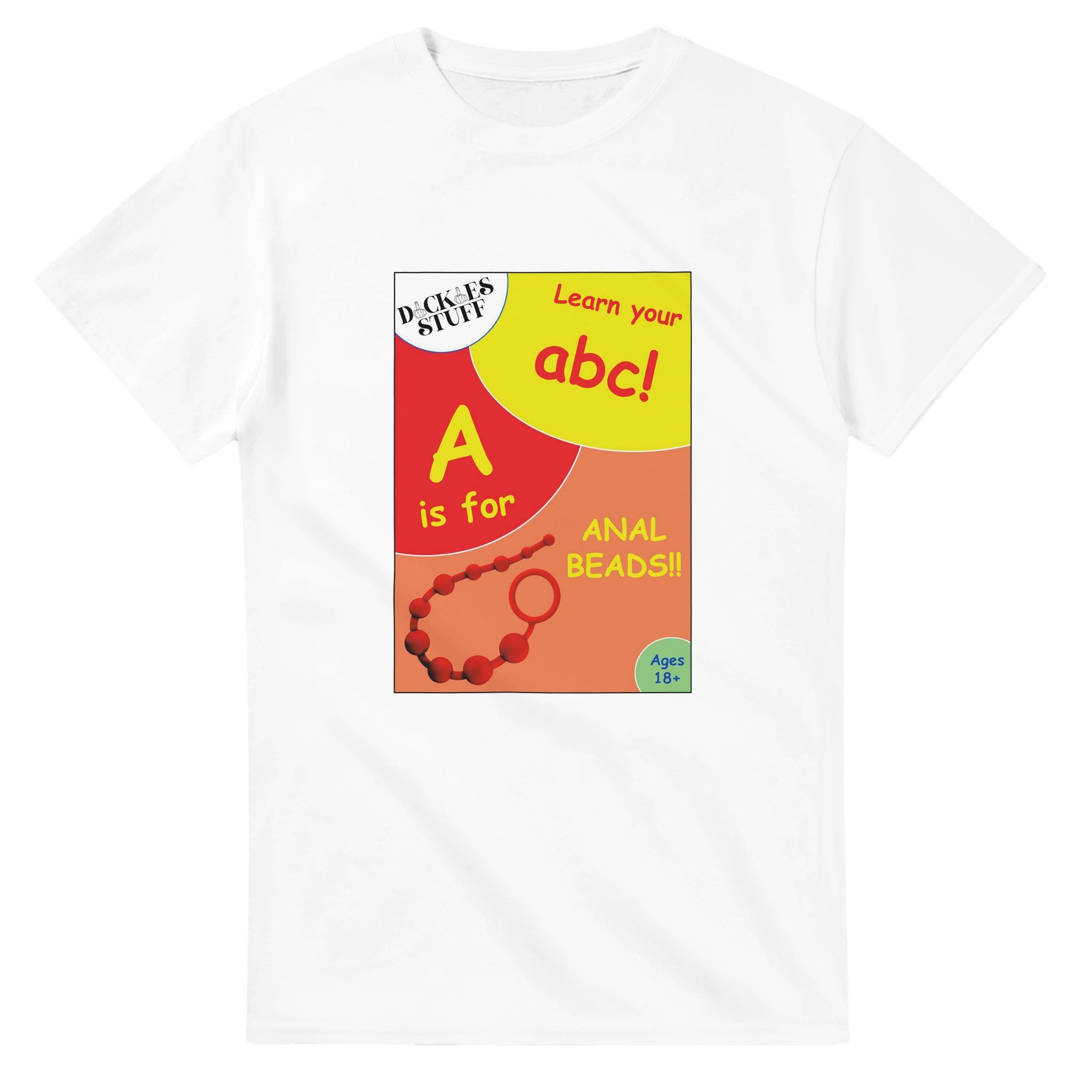 A is for Anal Beads ABC adult novelty tshirt sex white 2
