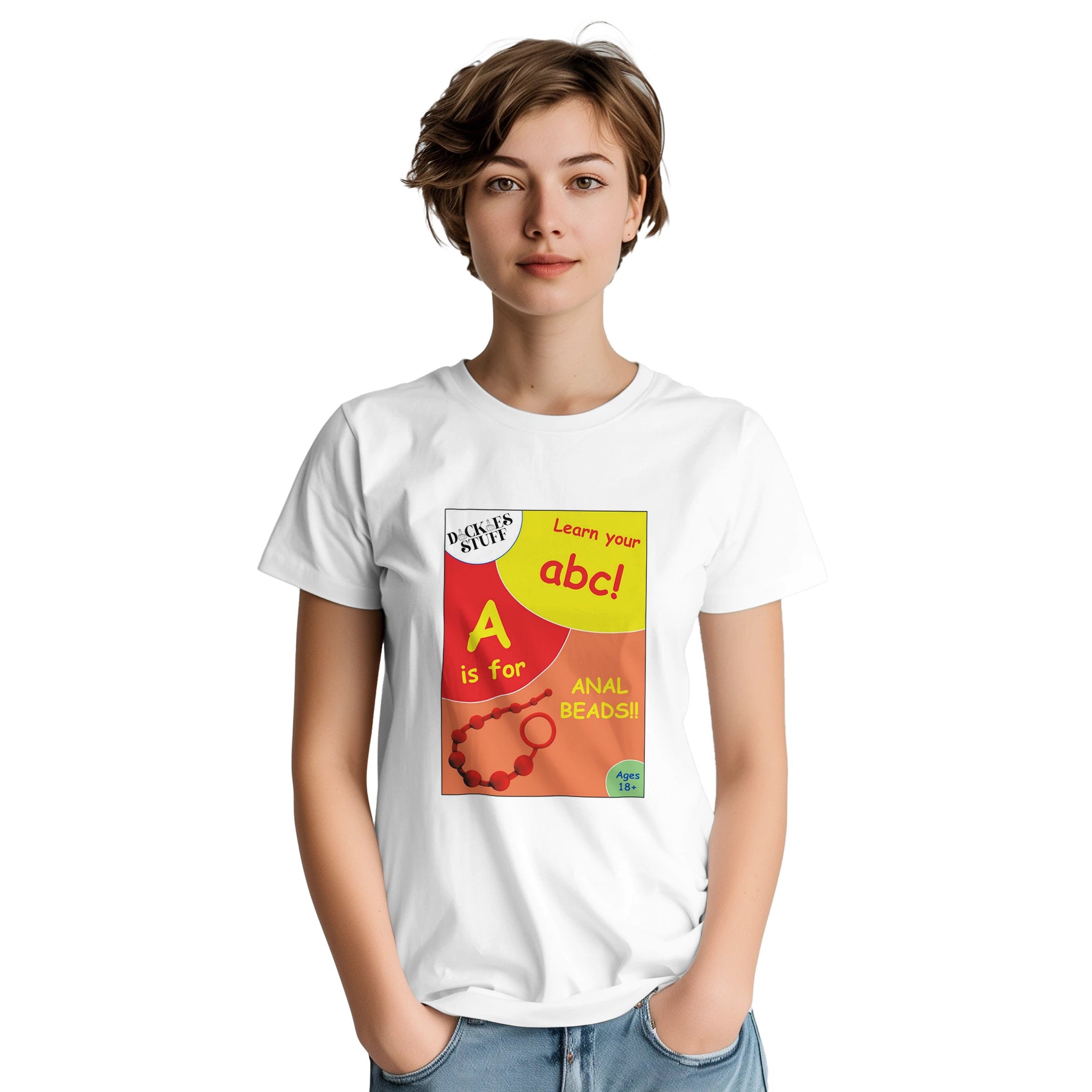 A is for Anal Beads ABC adult novelty tshirt sex white 3