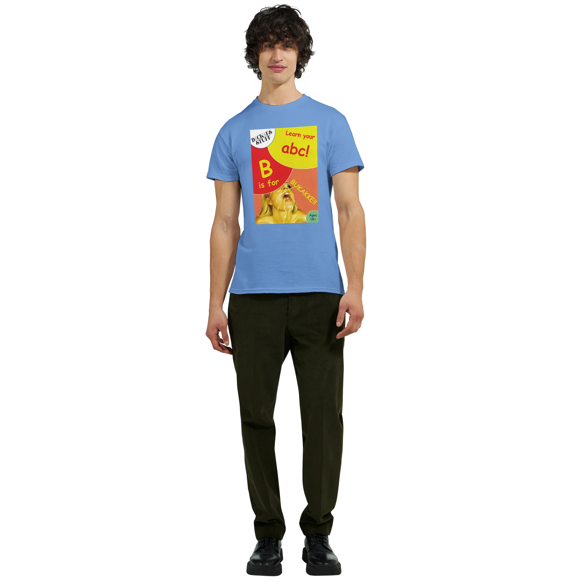 B is for BUKAKKE adult novelty tshirt sex light blue 9