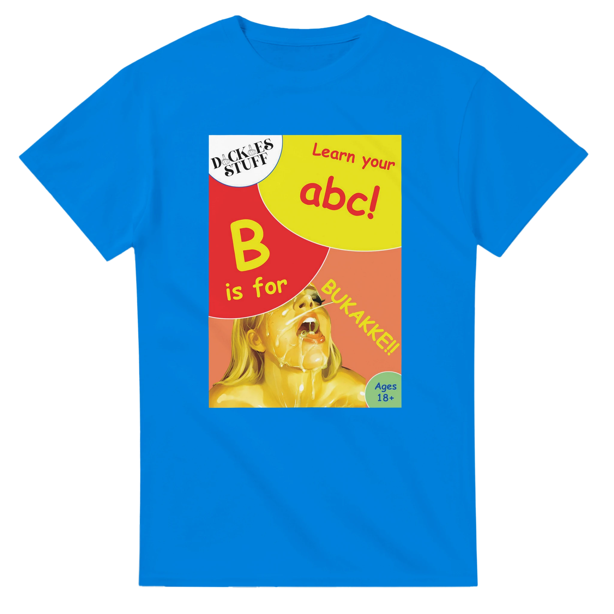 B is for BUKAKKE adult novelty tshirt sex royal blue