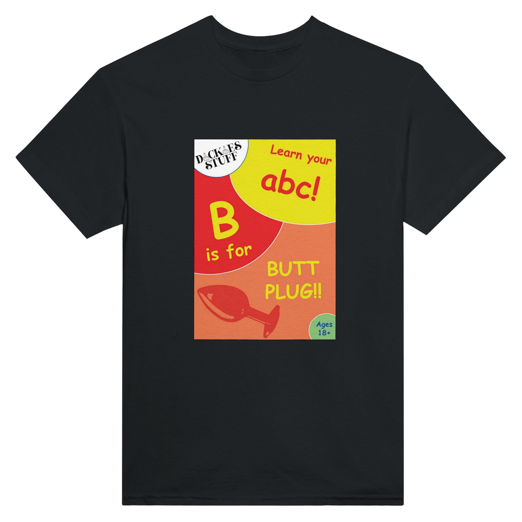 B is for Butt Plug adult novelty tshirt sex black