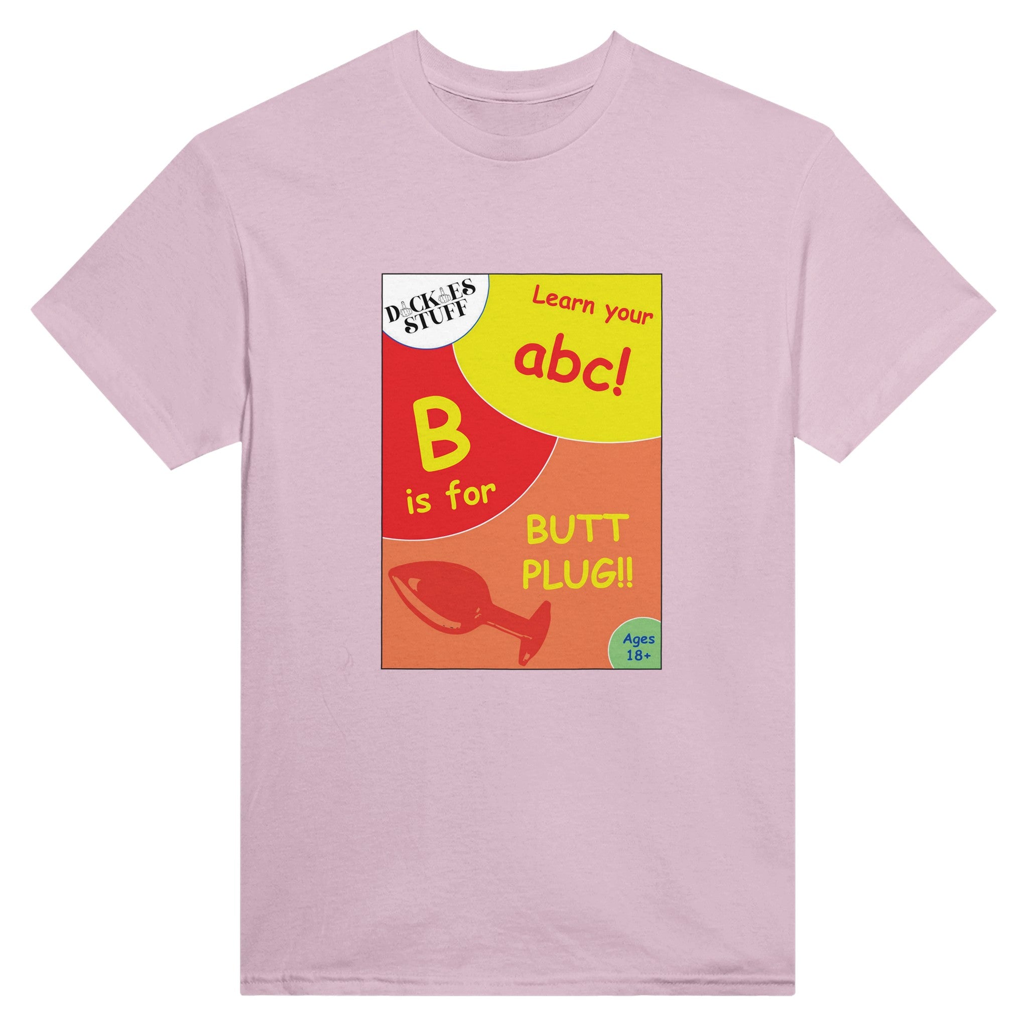 B is for Butt Plug adult novelty tshirt sex pink