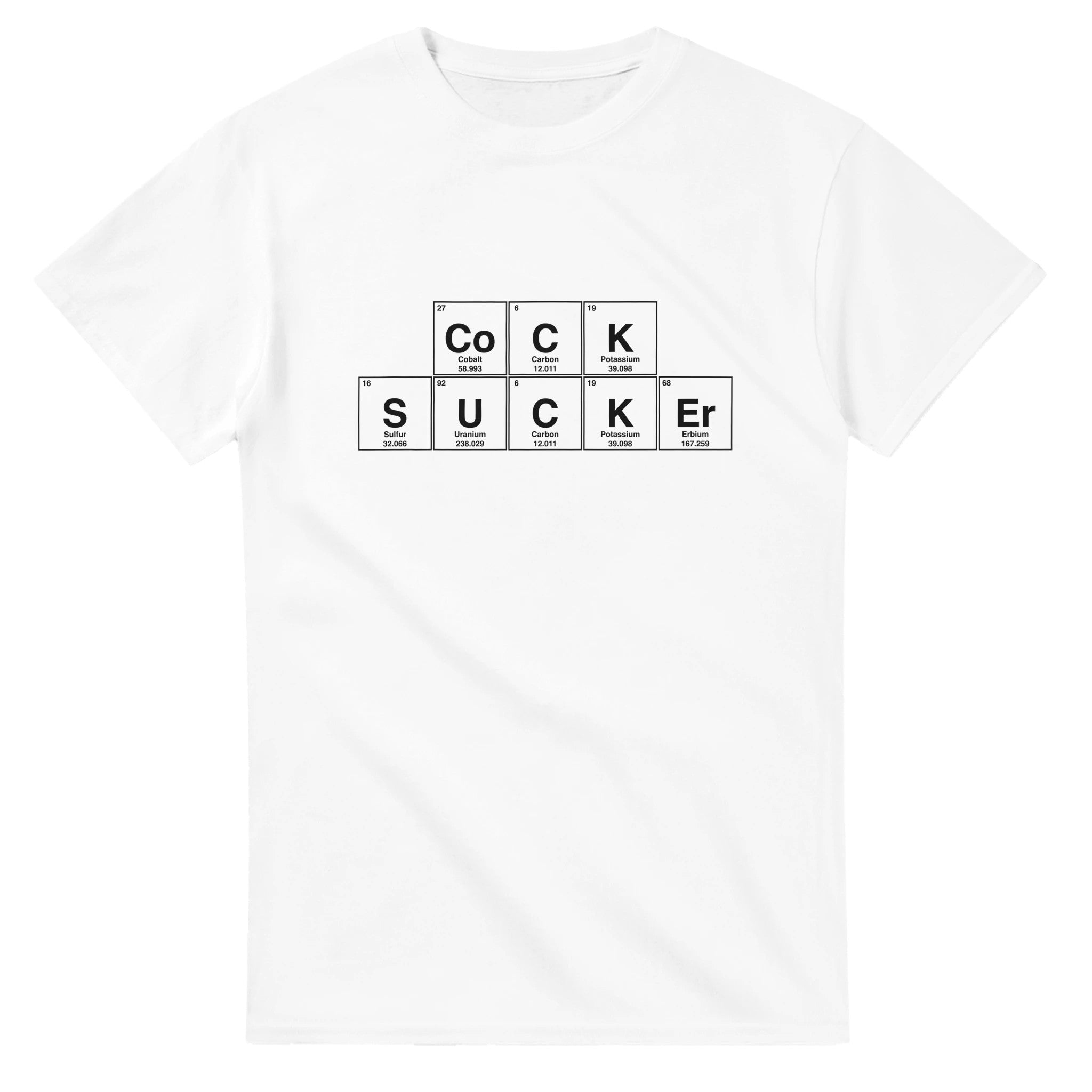 CoCK SUCKEr periodic table adult novelty tshirt sex white 9