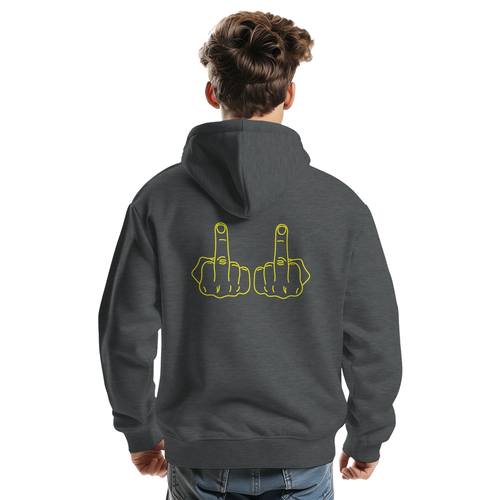 DICKIES HOODIE DOUBLE MIDDLE FINGER ADULT NOVELTY GREY BACK