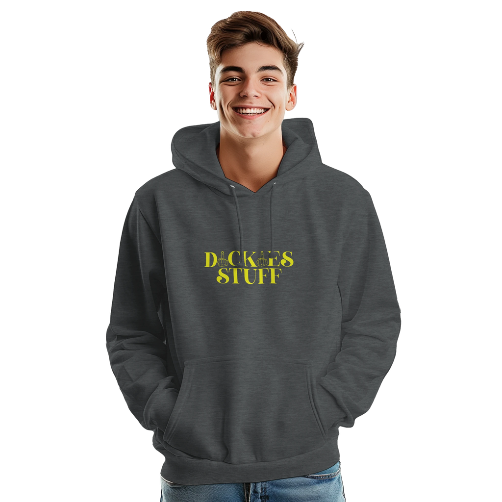 DICKIES HOODIE DOUBLE MIDDLE FINGER ADULT NOVELTY GREY MALE