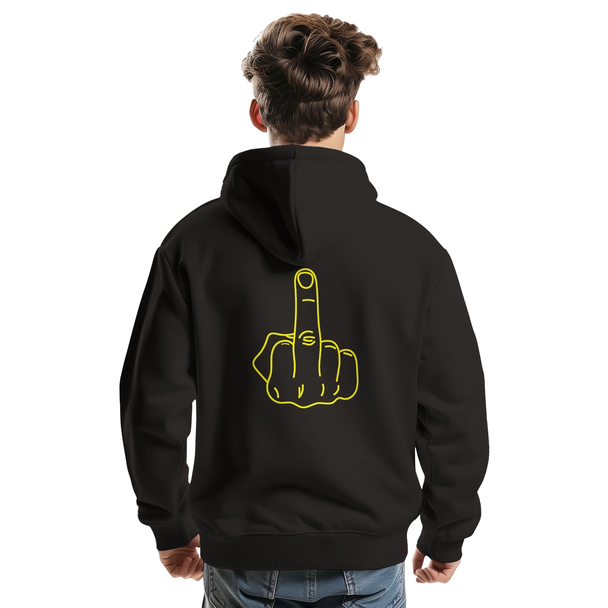 DICKIES HOODIE MIDDLE FINGER ADULT NOVELTY HOODIE BLACK BACK