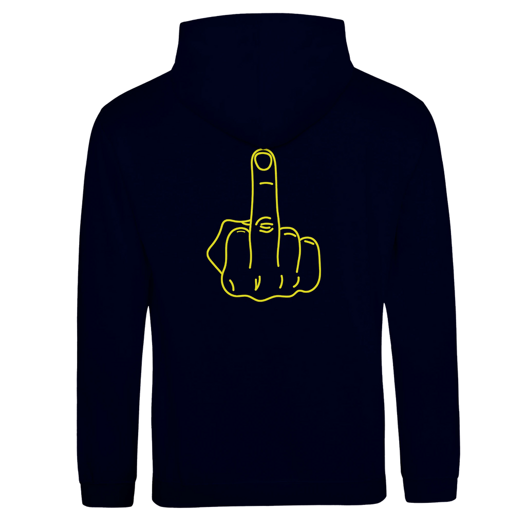 DICKIES HOODIE MIDDLE FINGER ADULT NOVELTY HOODIE NAVY FRONT MALE DETAIL