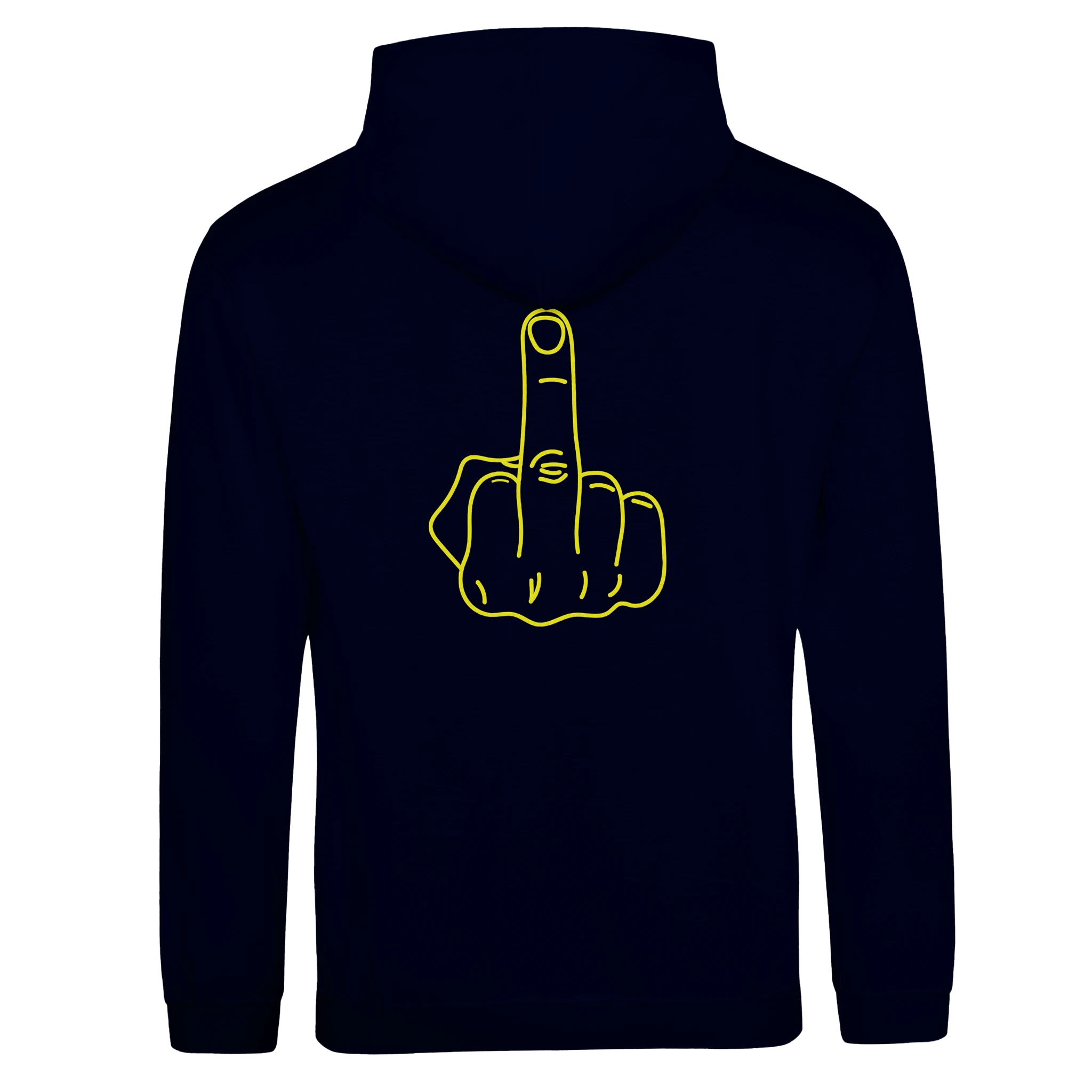 DICKIES HOODIE MIDDLE FINGER ADULT NOVELTY HOODIE NAVY FRONT MALE DETAIL