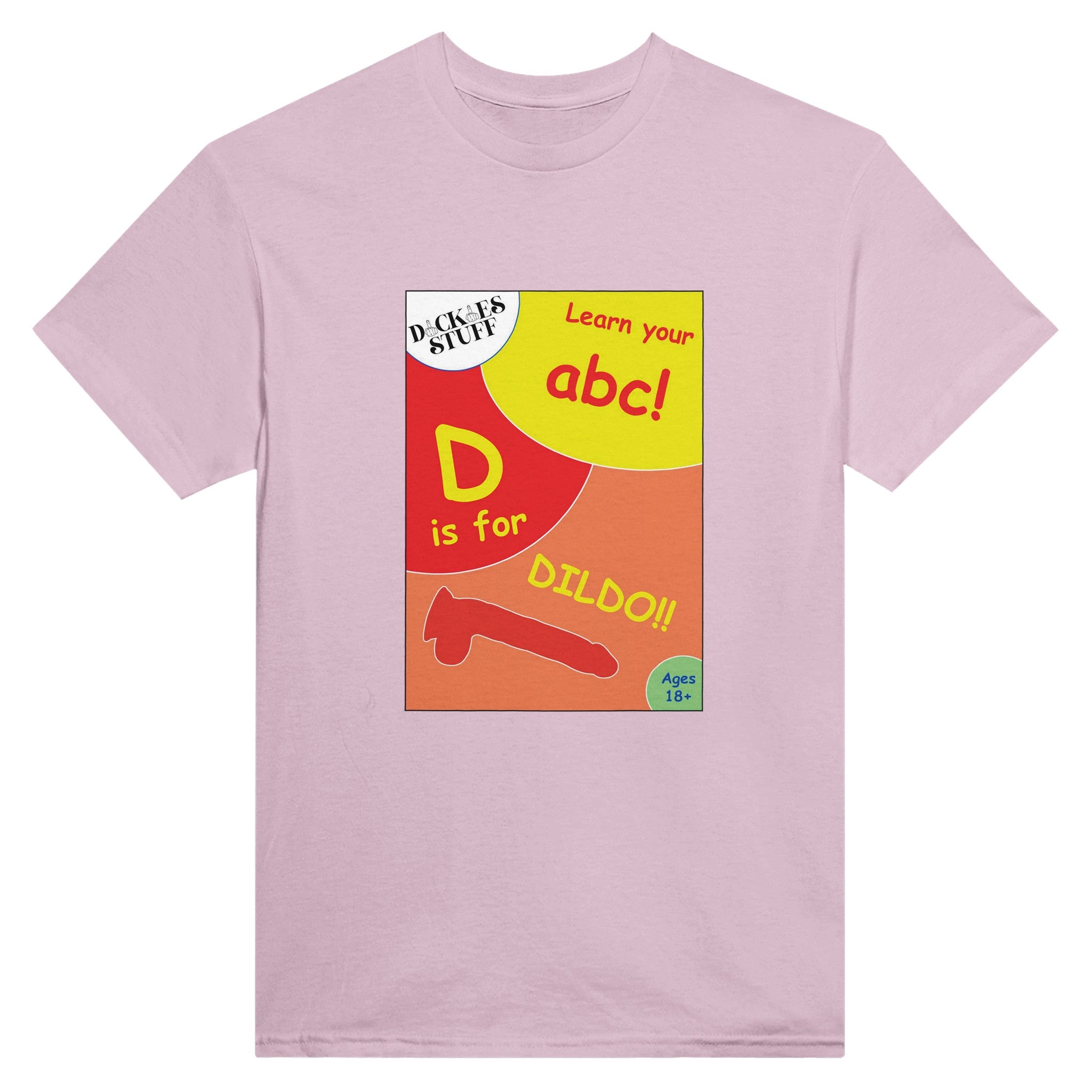 D is for Dildo adult novelty tshirt abc sex pink