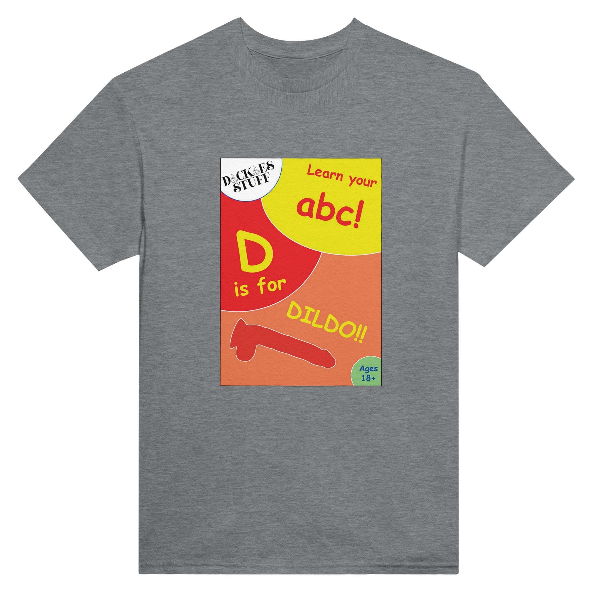 D is for Dildo adult novelty tshirt abc sex sport grey