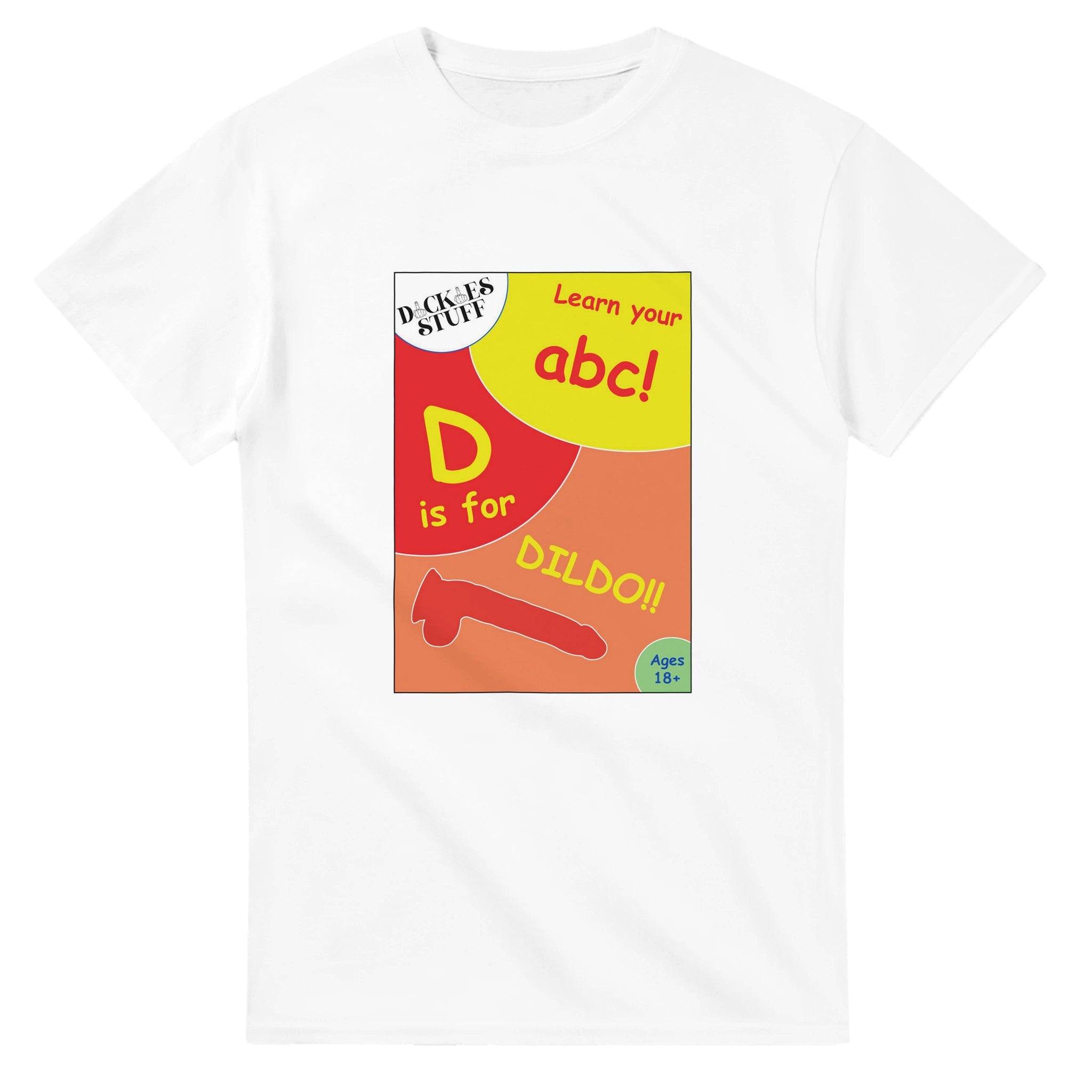 D is for Dildo adult novelty tshirt abc sex white 3
