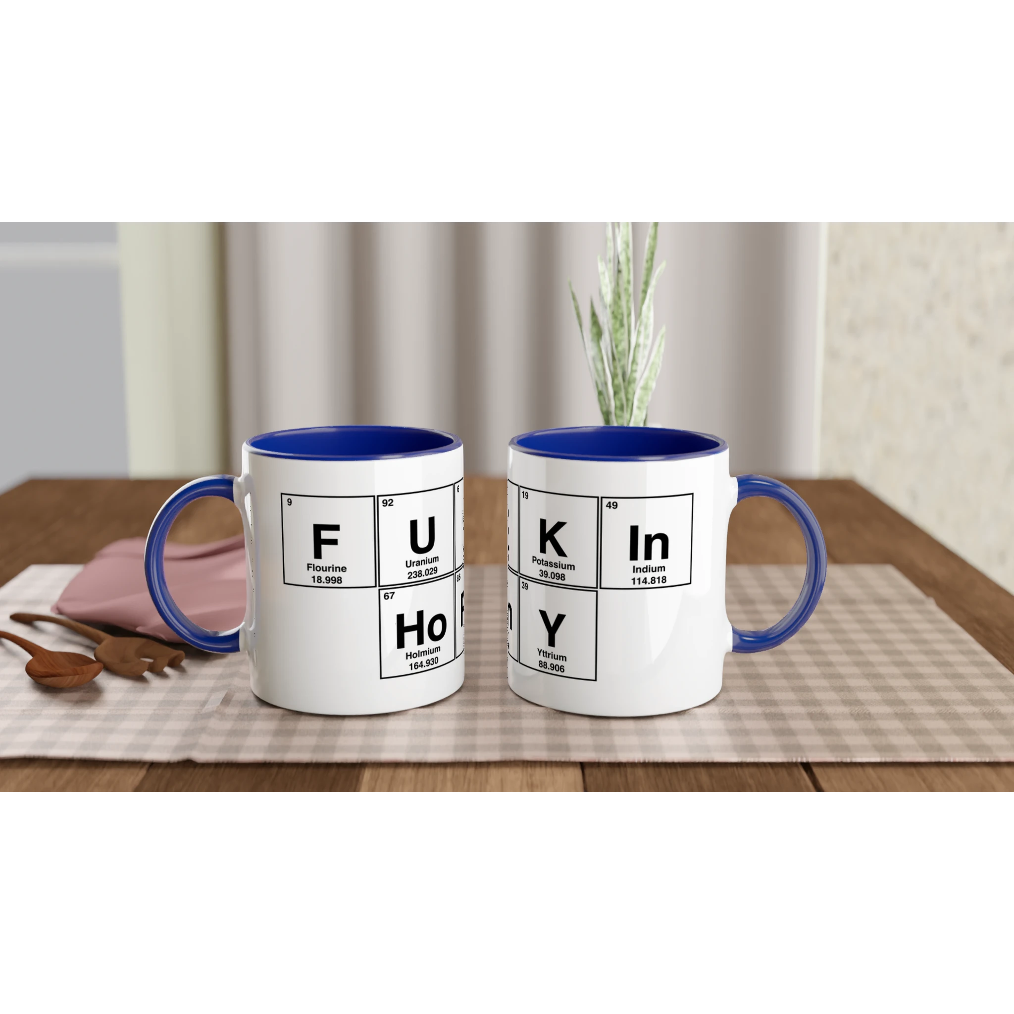 FUCKIn HoRnY periodic table caup aduly novelty tea coffee blue
