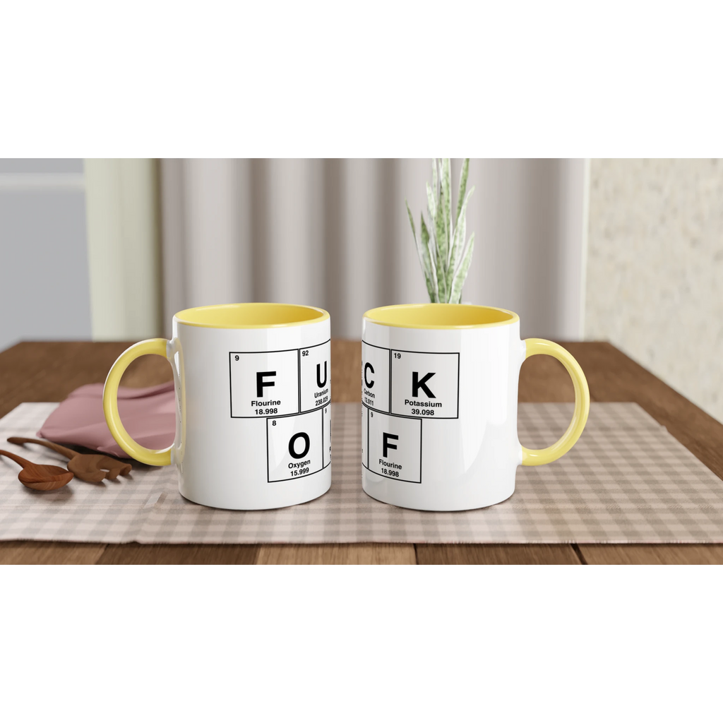FUCKOFF periodic table adult novelty cup tea coffee