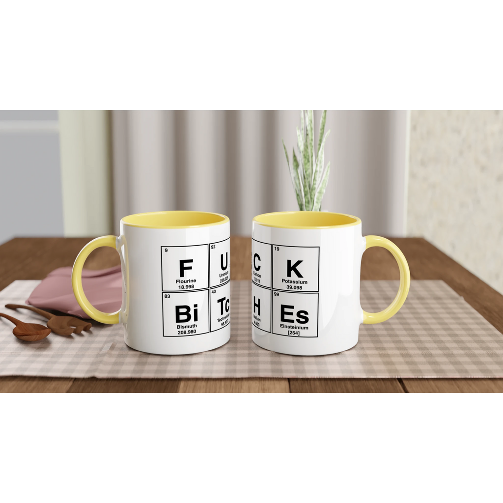 FUCK BiTcHEs periodic table aduly novelty tea coffee cup