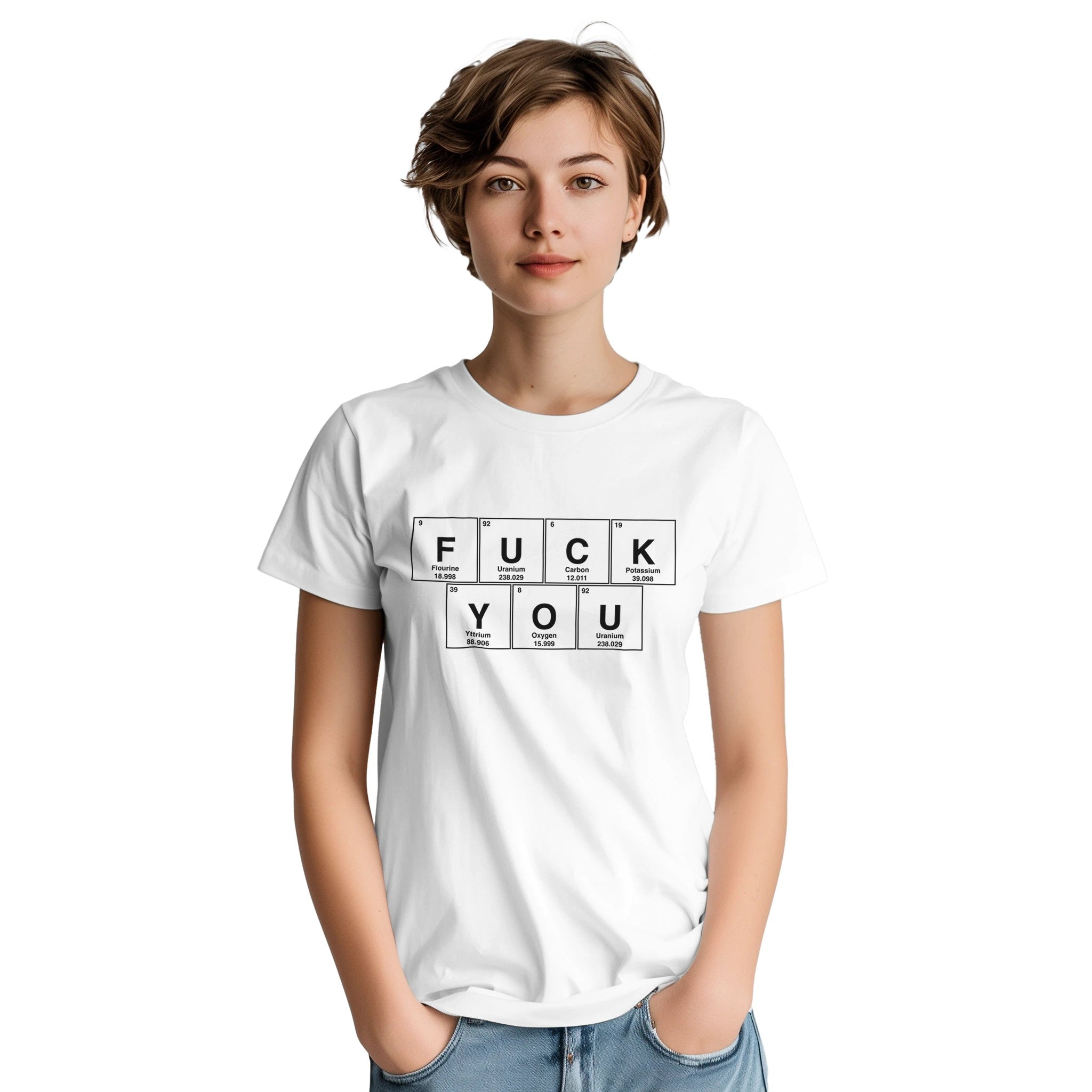 FUCK YOU periodic table adult novelty tshirt