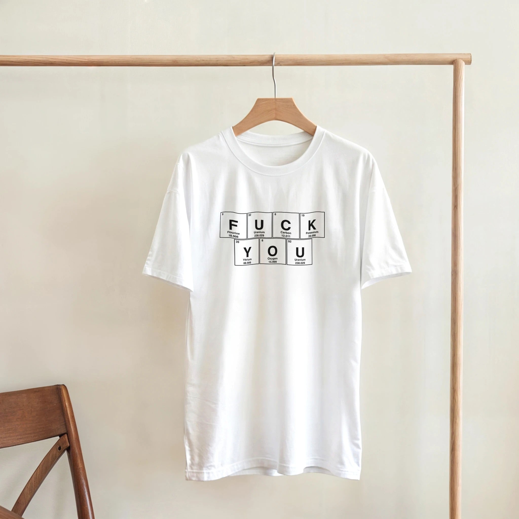 FUCK YOU periodic table adult novelty tshirt white