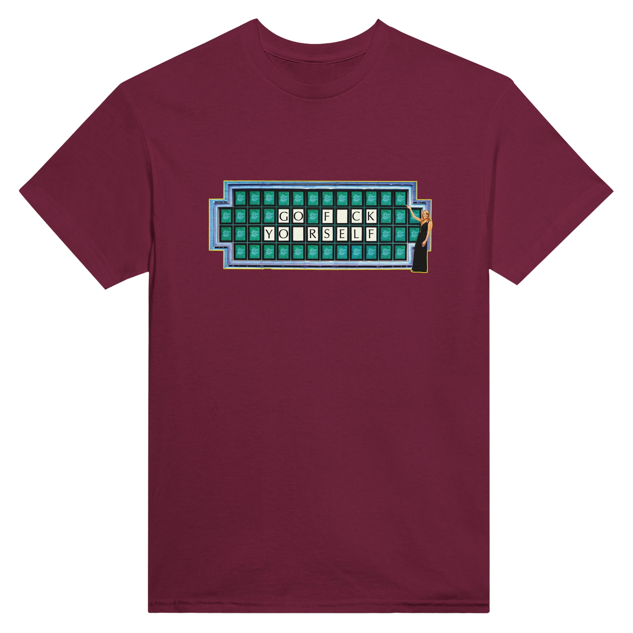 GO FUCK YOURSELF ADULT NOVELTY MEME TSHIRT BURGUNDY