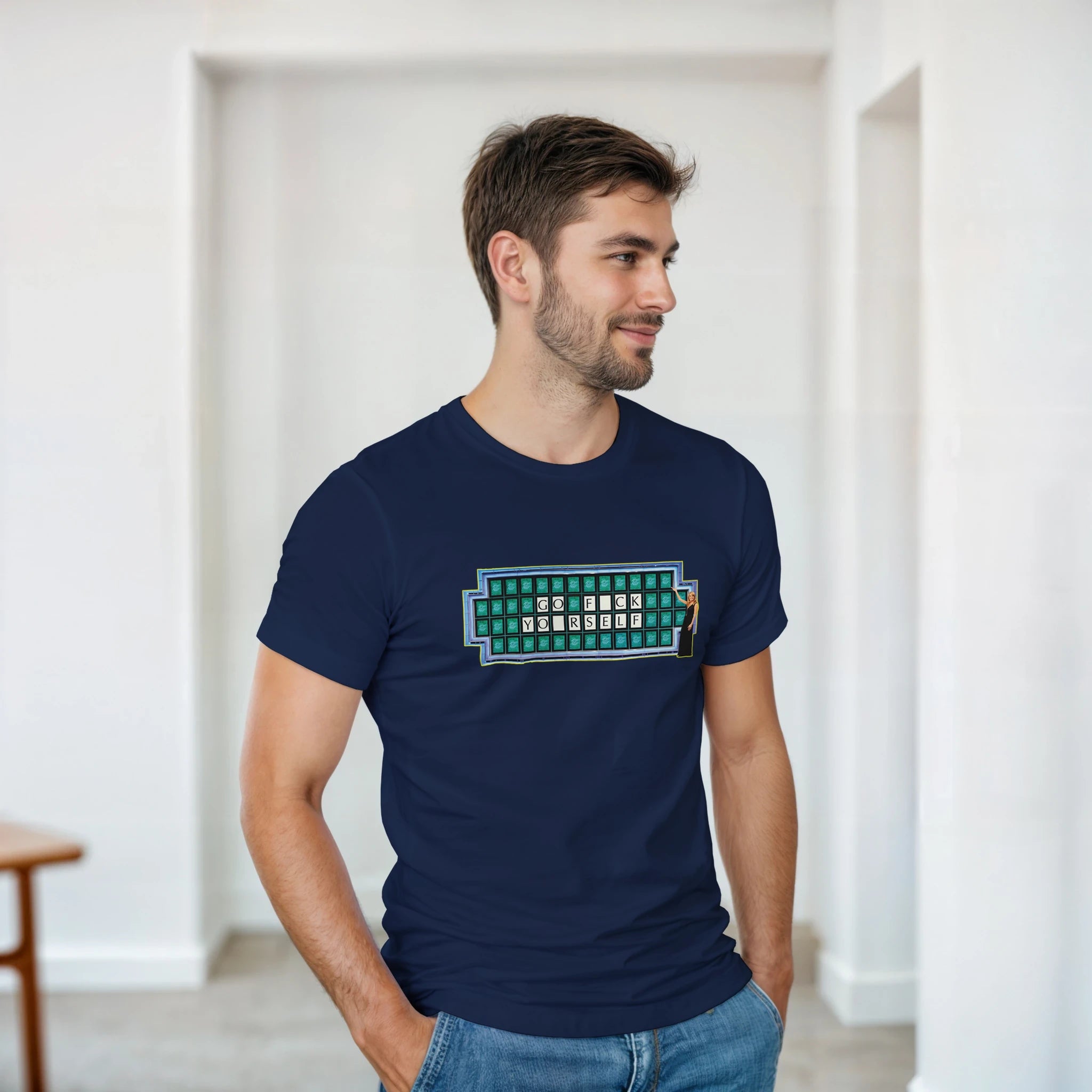 GO FUCK YOURSELF ADULT NOVELTY MEME TSHIRT FOREST NAVY BLUE