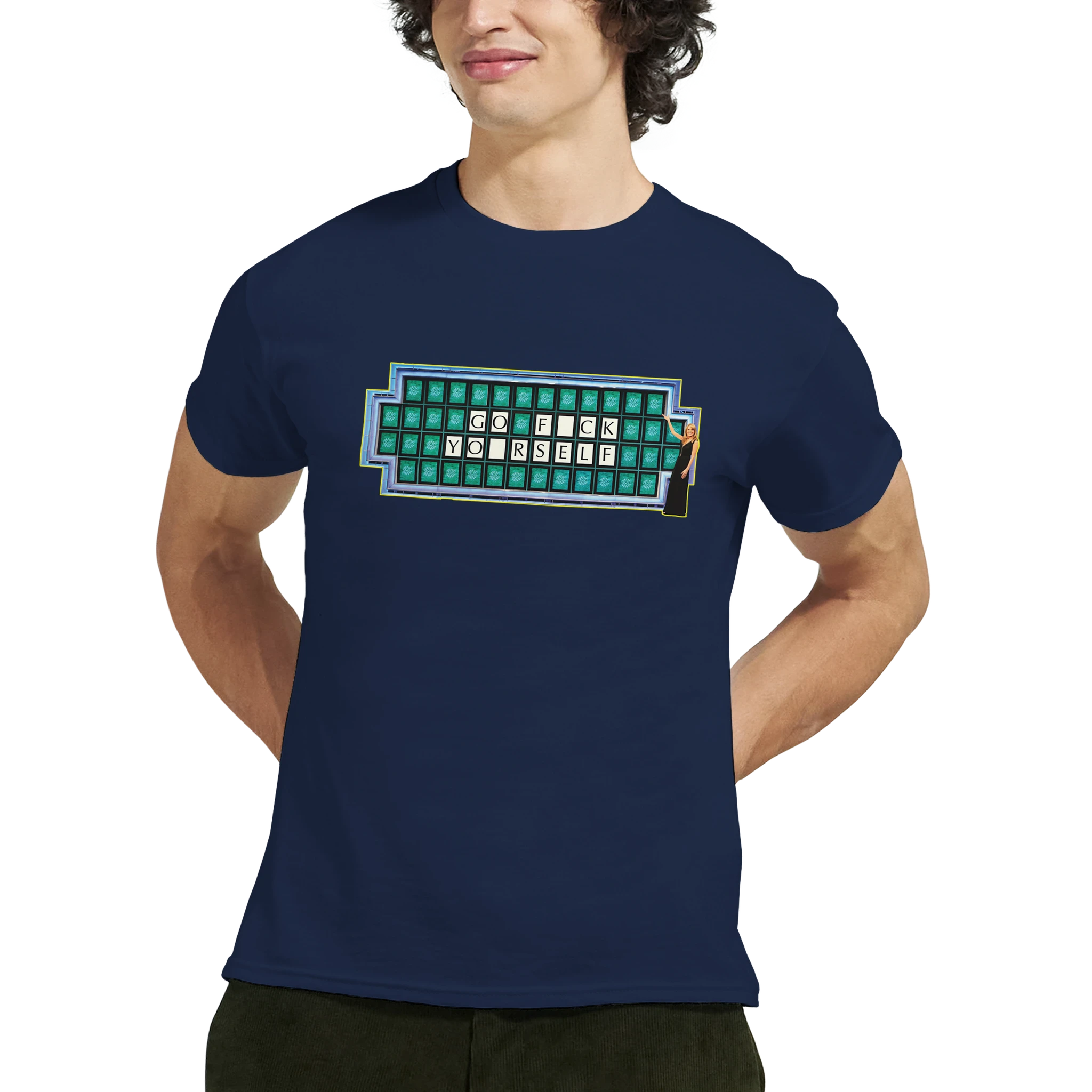 GO FUCK YOURSELF ADULT NOVELTY MEME TSHIRT FOREST NAVY BLUE 2