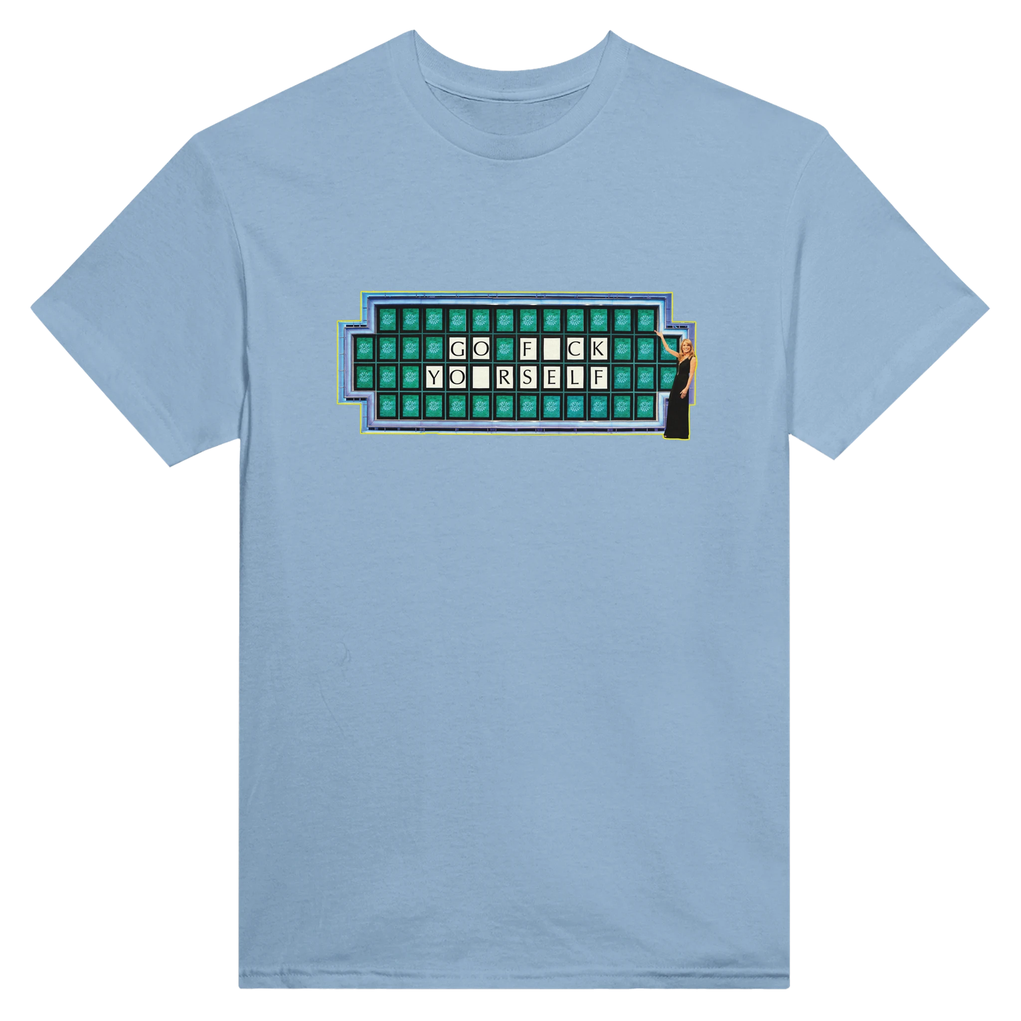 GO FUCK YOURSELF ADULT NOVELTY MEME TSHIRT LIGHT BLUE