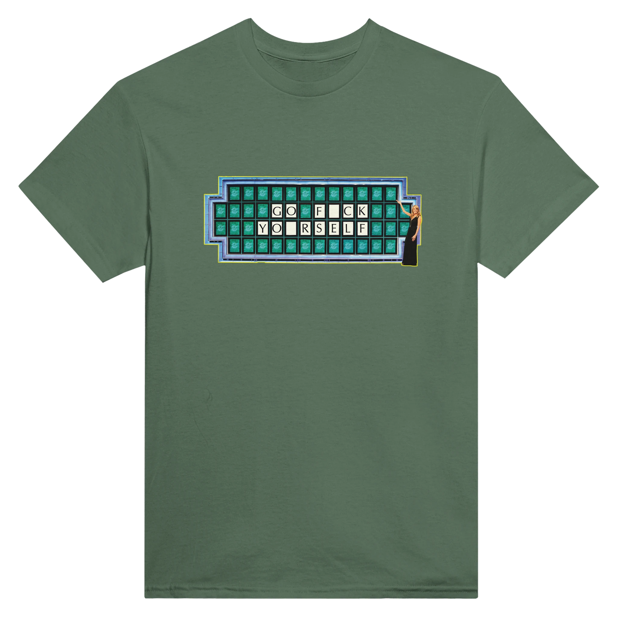 GO FUCK YOURSELF ADULT NOVELTY MEME TSHIRT MILITARY GREEN