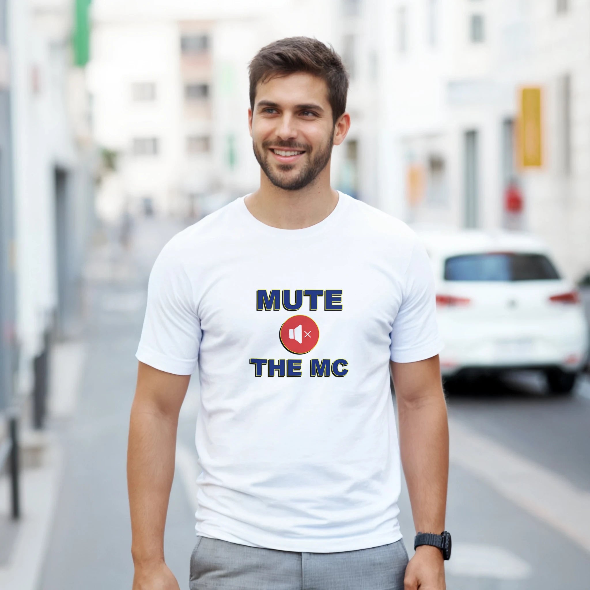 HEATHER MUTE THE MC ADULT TSHIRT NOVELTY DRUM AND BASS WHITE 4