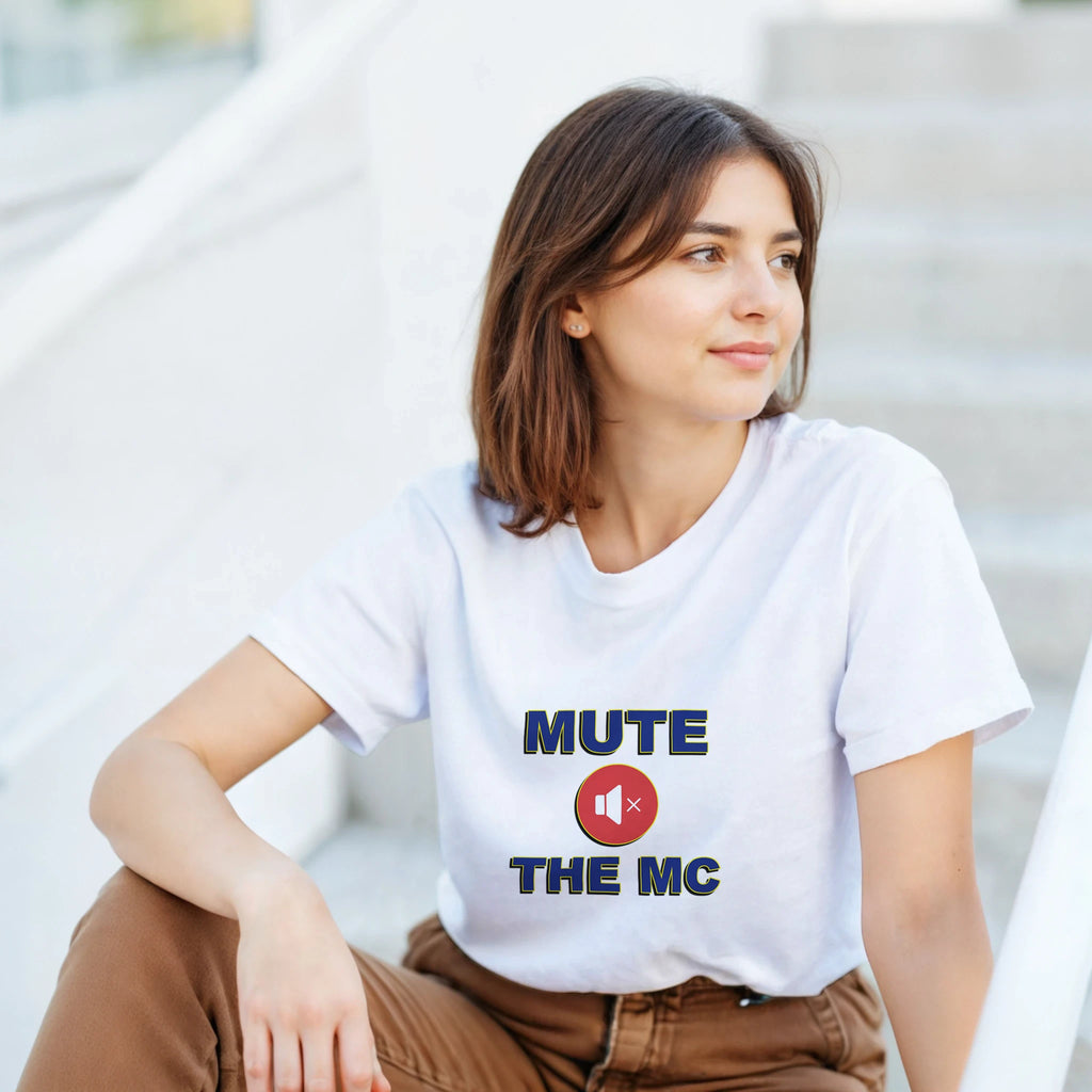 HEATHER MUTE THE MC ADULT TSHIRT NOVELTY DRUM AND BASS WHITE 5