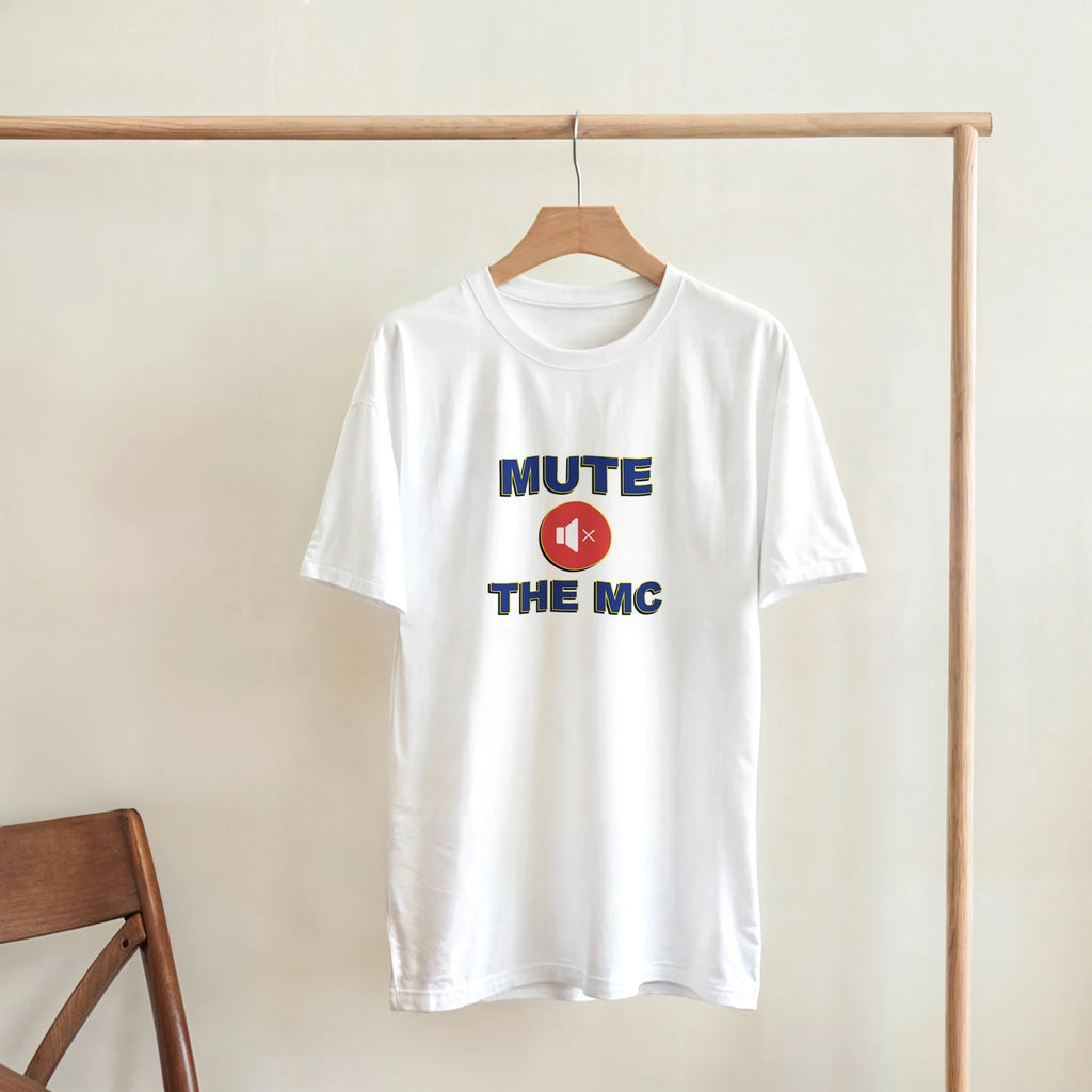 HEATHER MUTE THE MC ADULT TSHIRT NOVELTY DRUM AND BASS WHITE 7