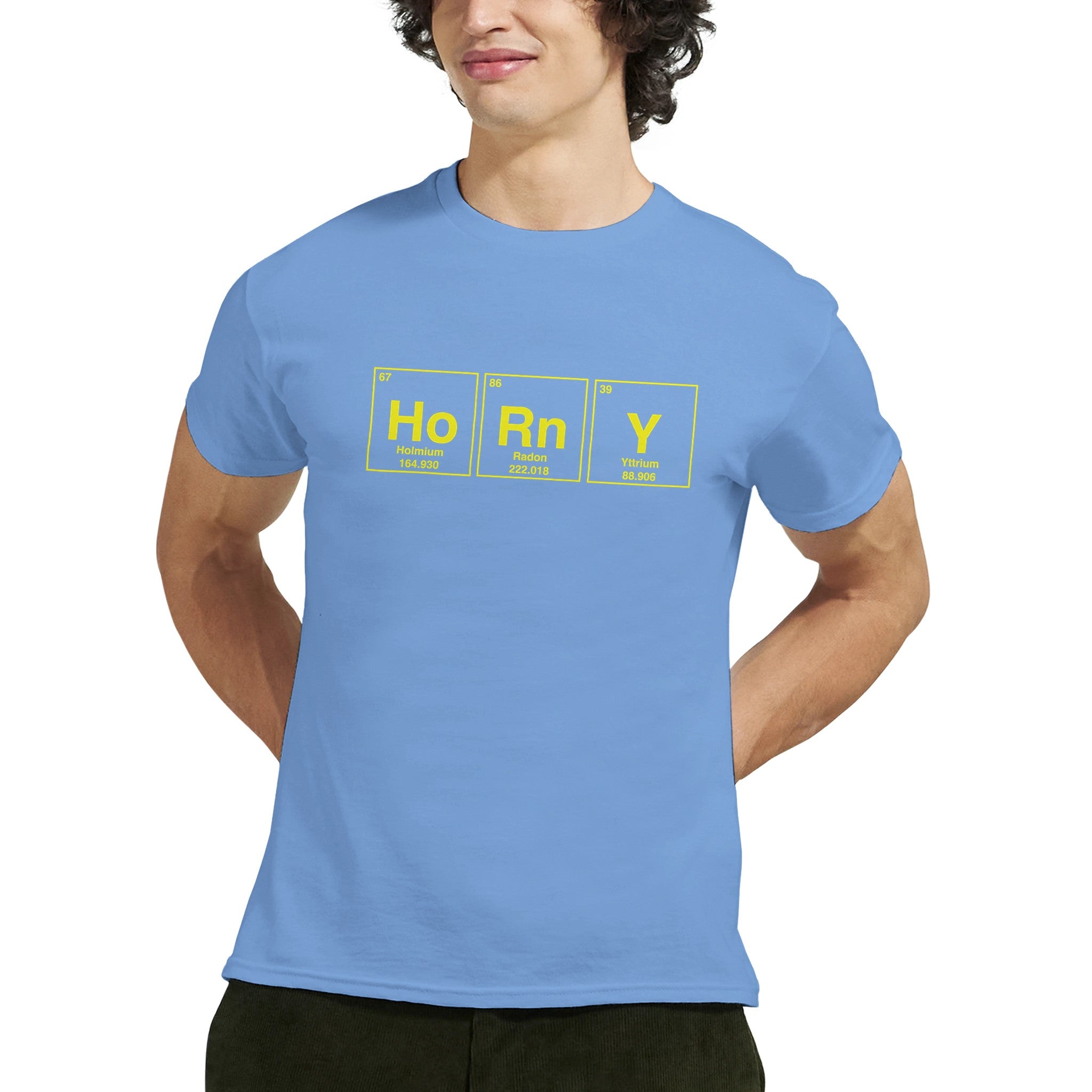 HoRnY periodic table adult novelty tshirt sex light blue 2