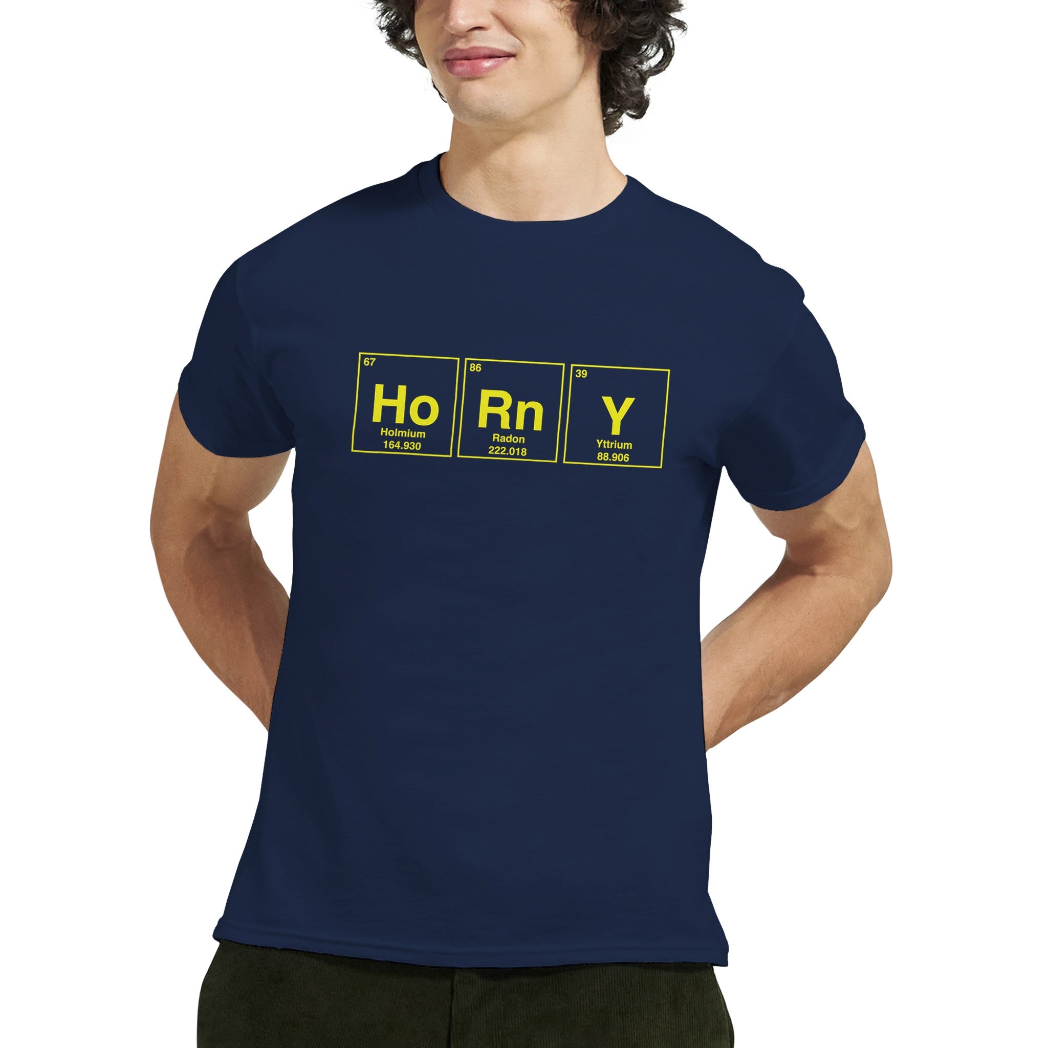 HoRnY periodic table adult novelty tshirt sex navy blue