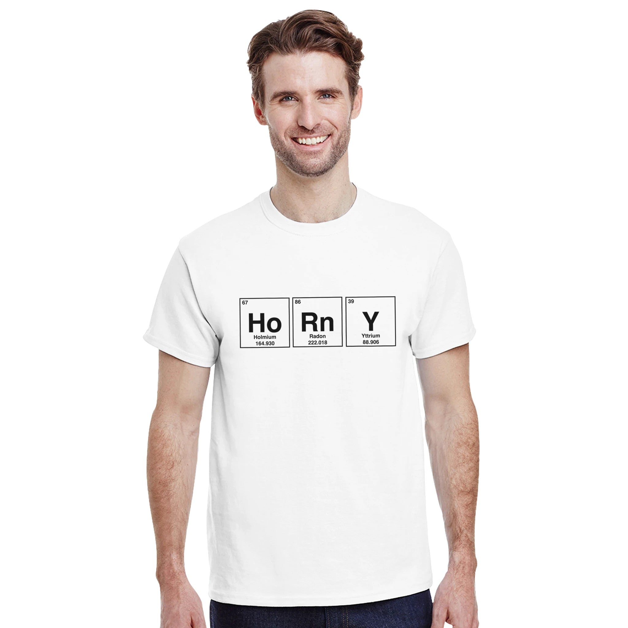 HoRnY periodic table adult novelty tshirt white 3
