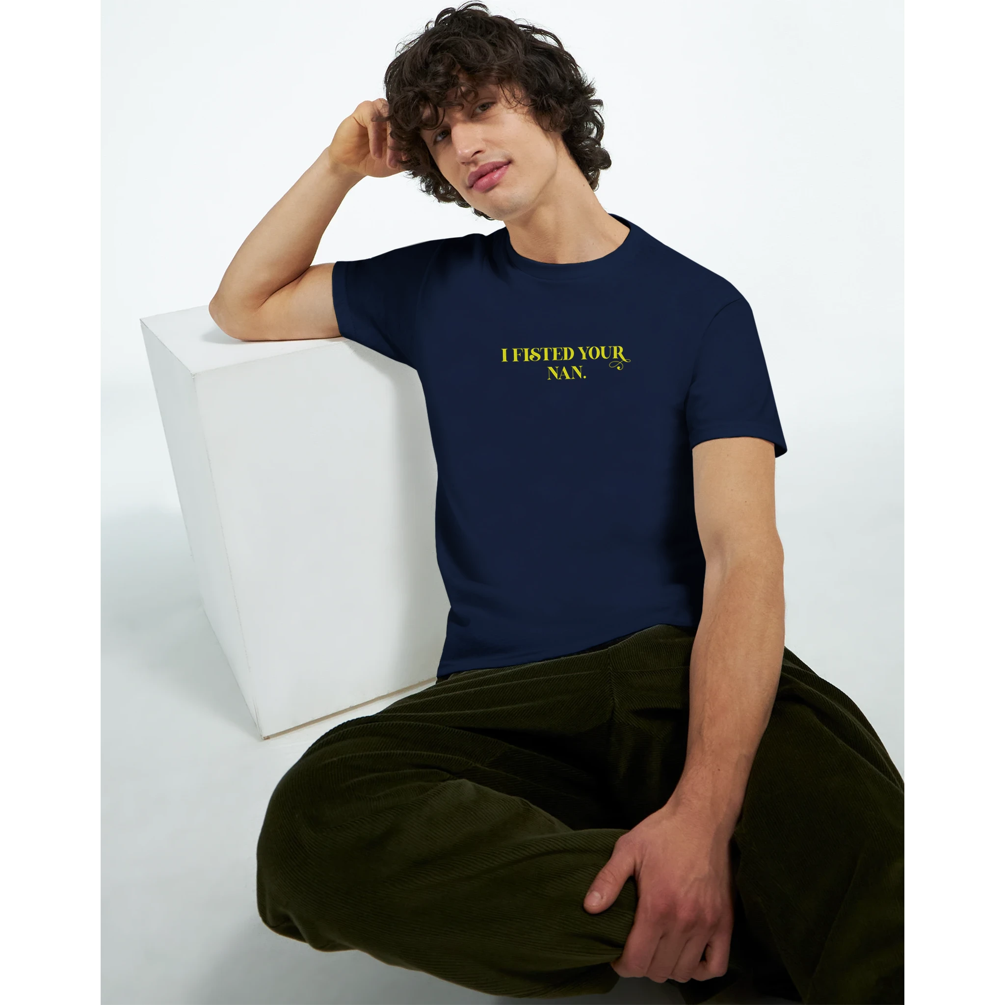 I Fisted Your Nan adult novelty tshirt navy blue 4