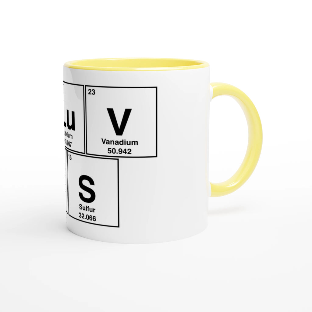 I LuV AsS periodic table cup mug adult novelty sex yellow 3