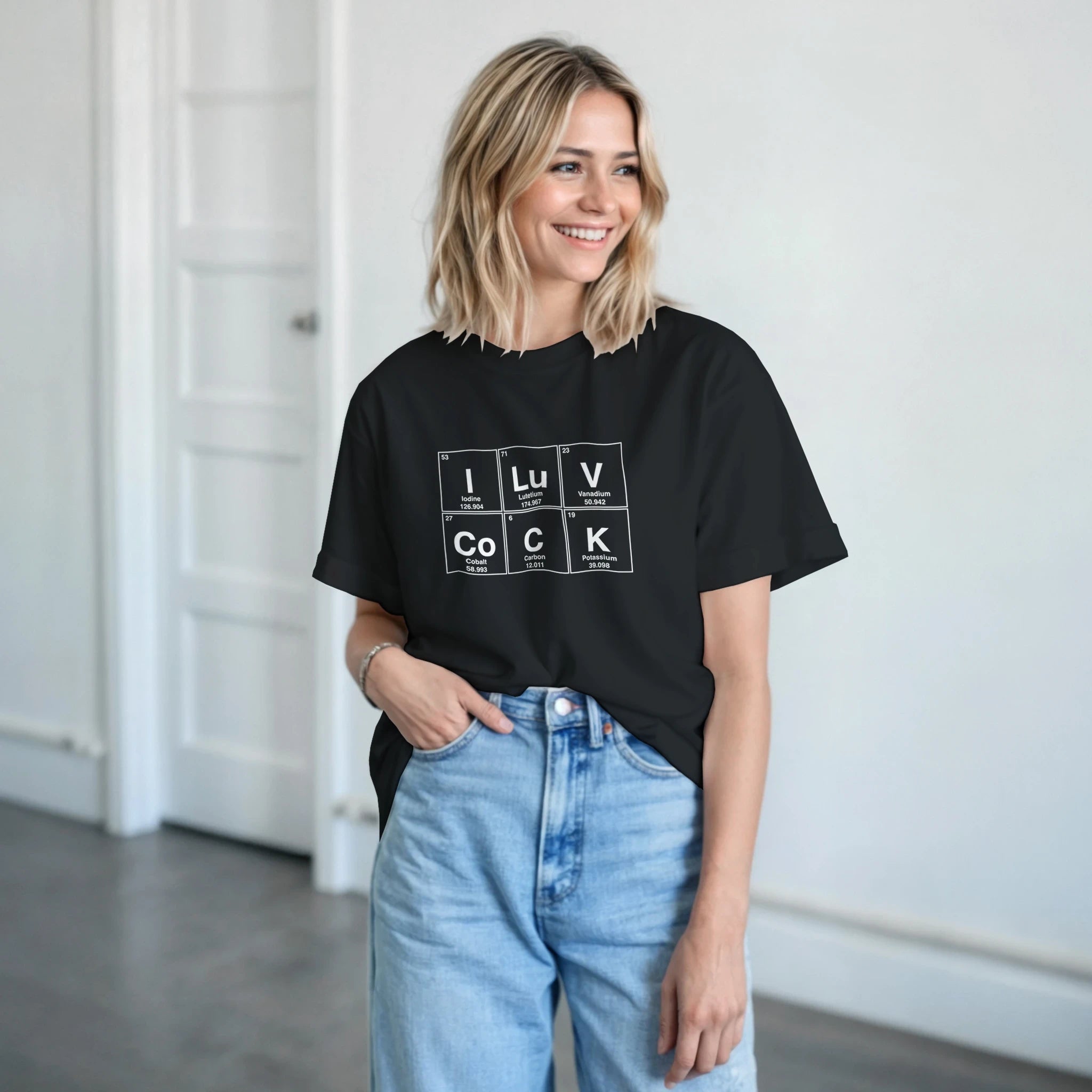 I LuV CoCK periodic table adult novelty tshirt sex black 2