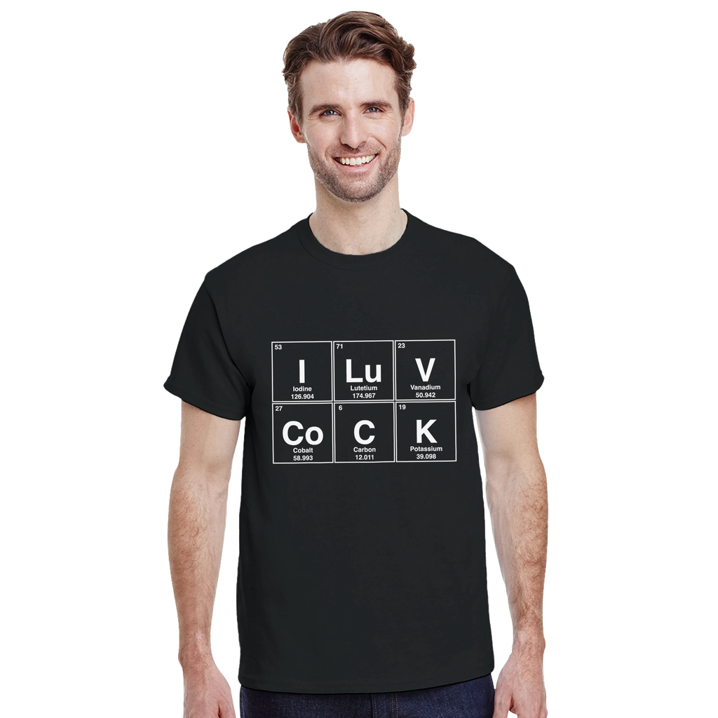 I LuV CoCK periodic table adult novelty tshirt sex black 4