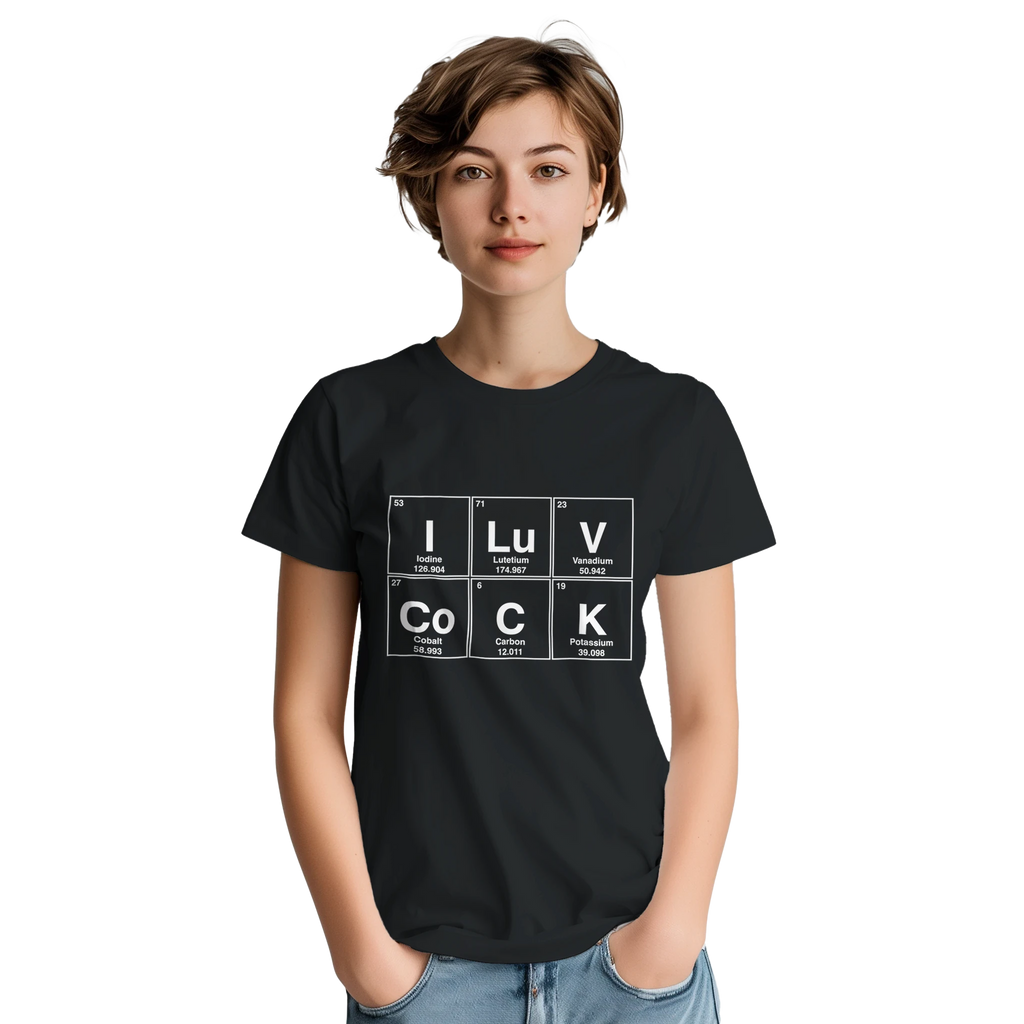I LuV CoCK periodic table adult novelty tshirt sex black 5