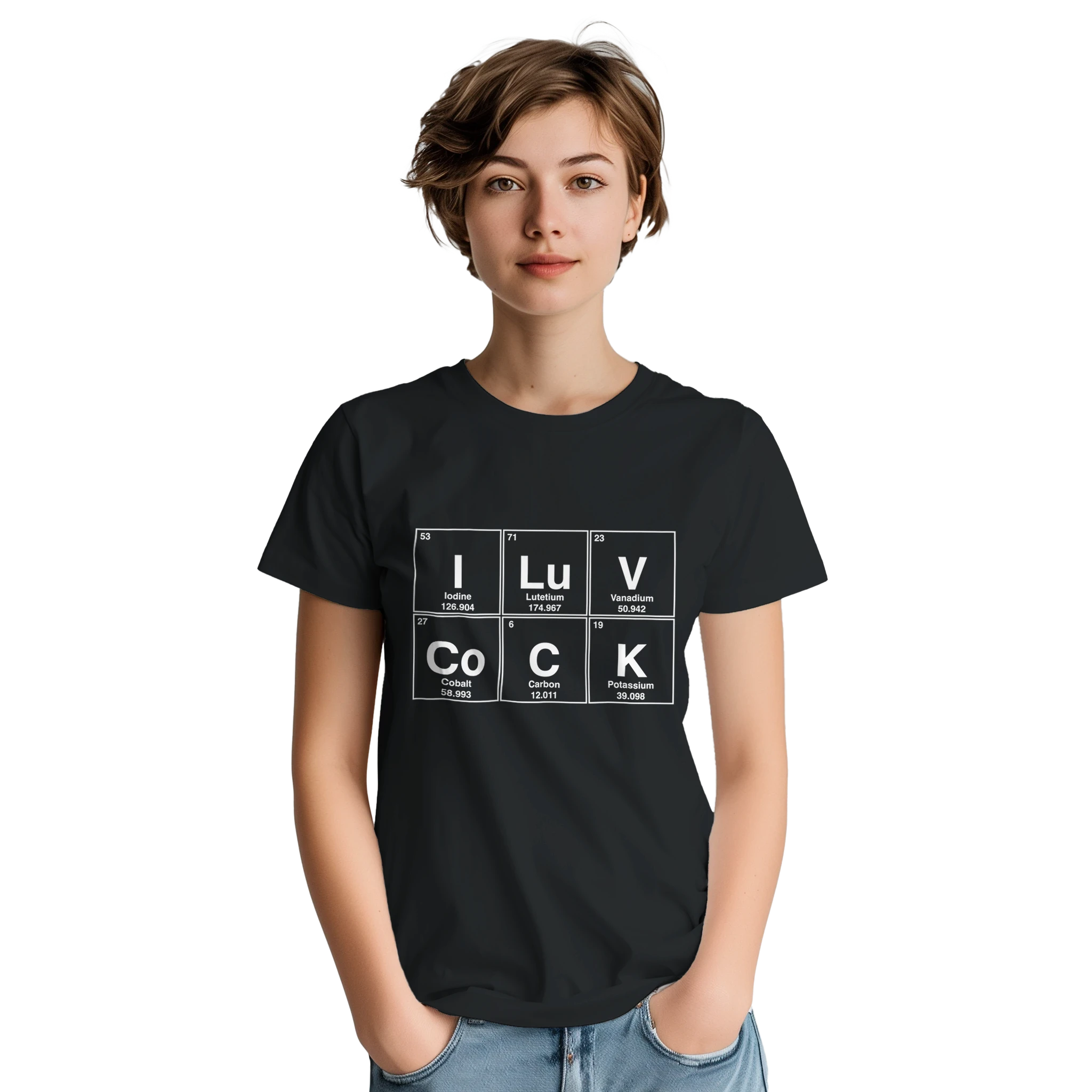 I LuV CoCK periodic table adult novelty tshirt sex black 5