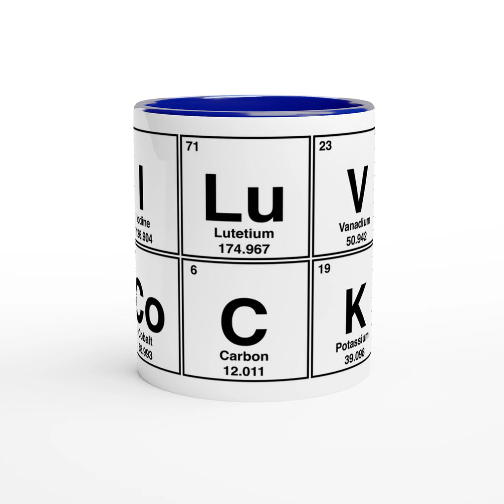 I LuV CoCK periodic table cup mug adult novelty sex blue 3