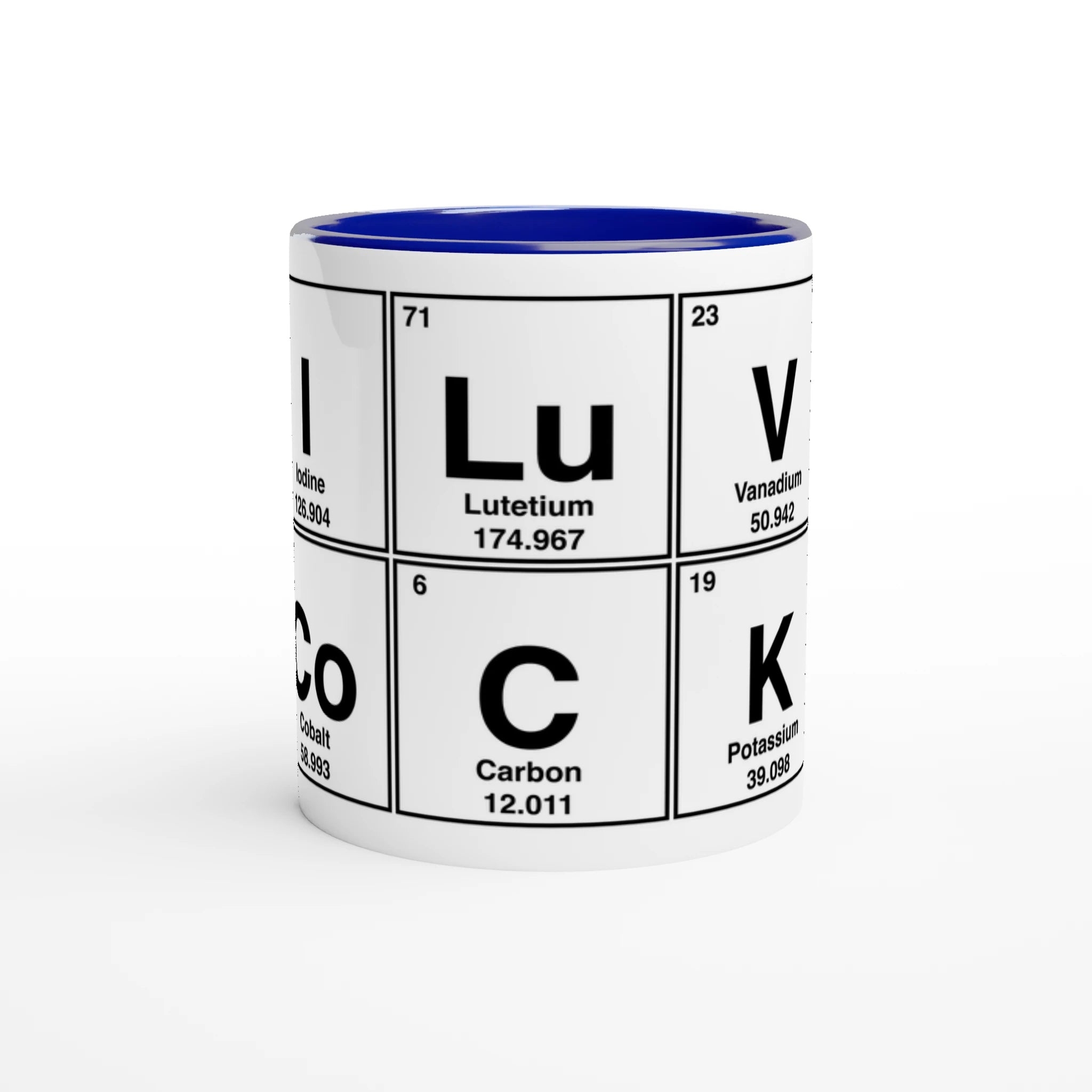 I LuV CoCK periodic table cup mug adult novelty sex blue 3
