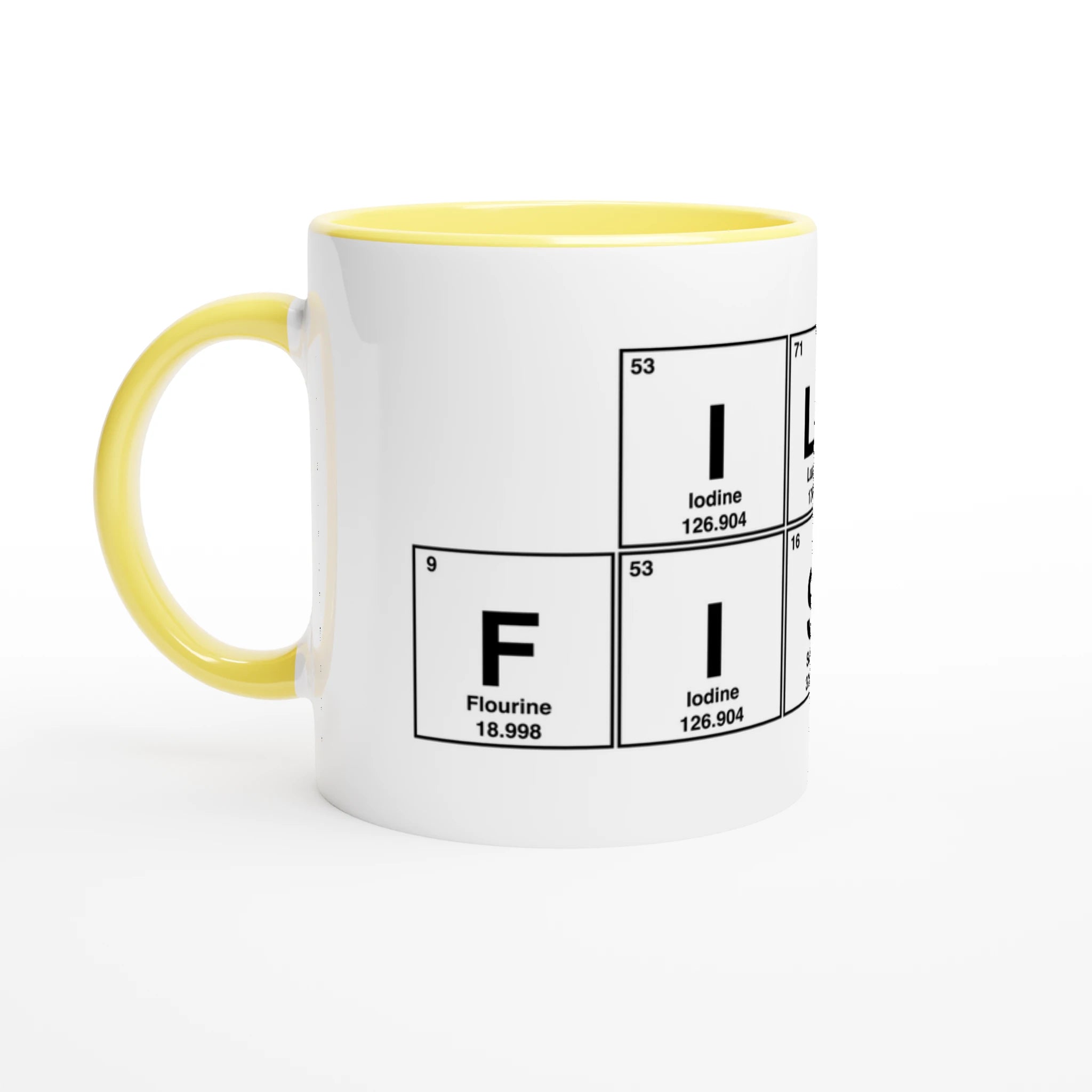 I LuV FISTIn periodic table mug cup adult sex novelty yellow