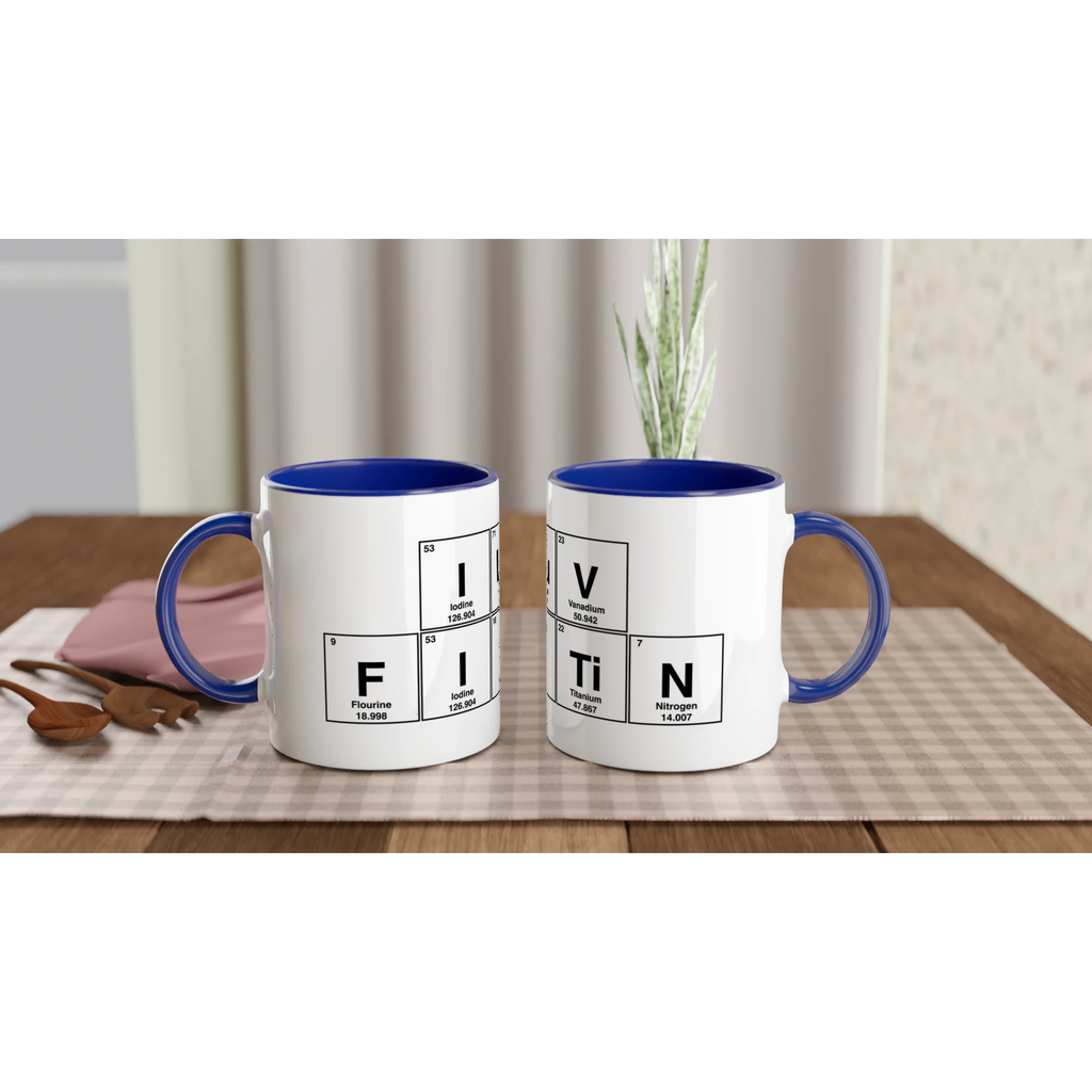 I LuV FISTIn periodic table mug cup adult sex novelty yellow blue pair