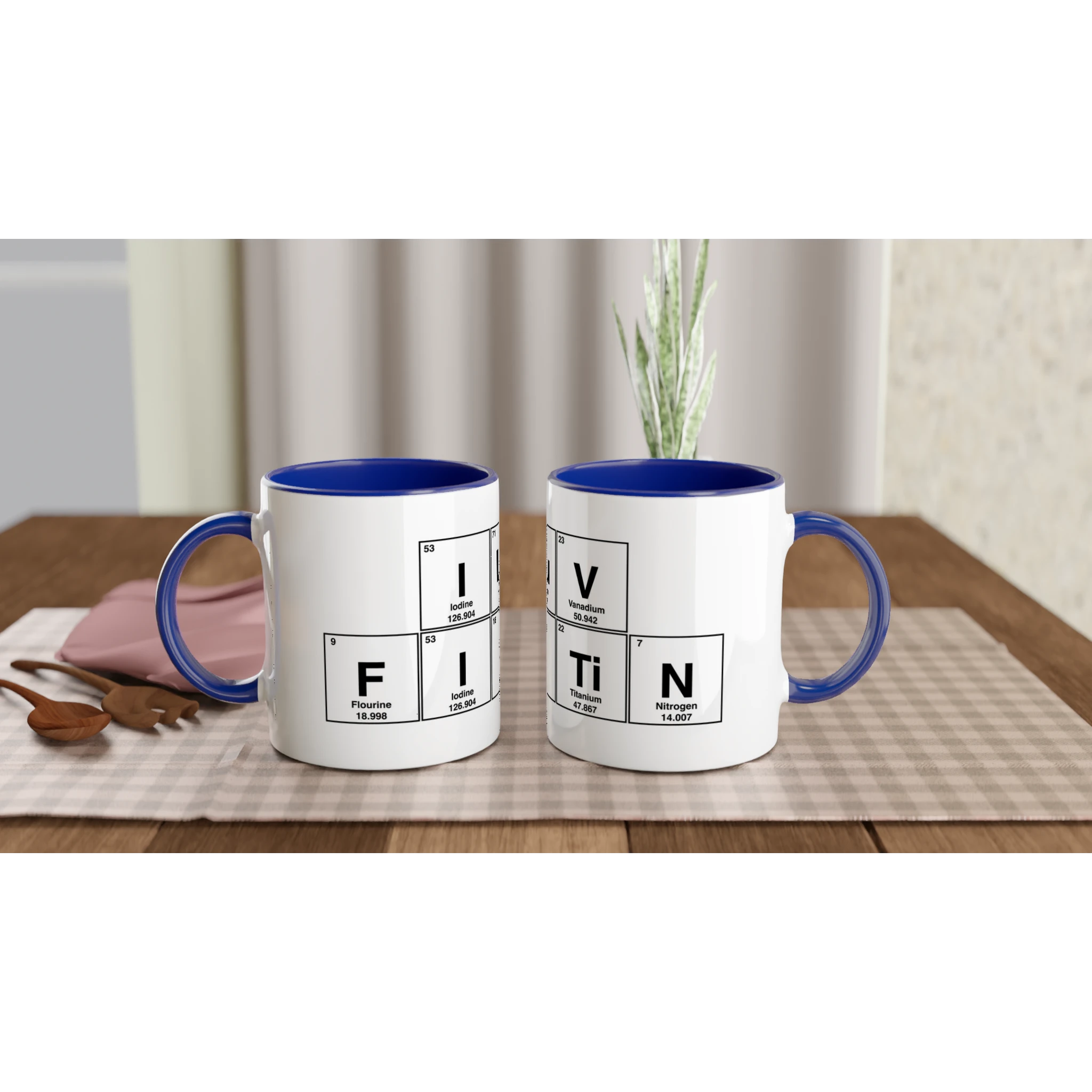 I LuV FISTIn periodic table mug cup adult sex novelty yellow blue pair
