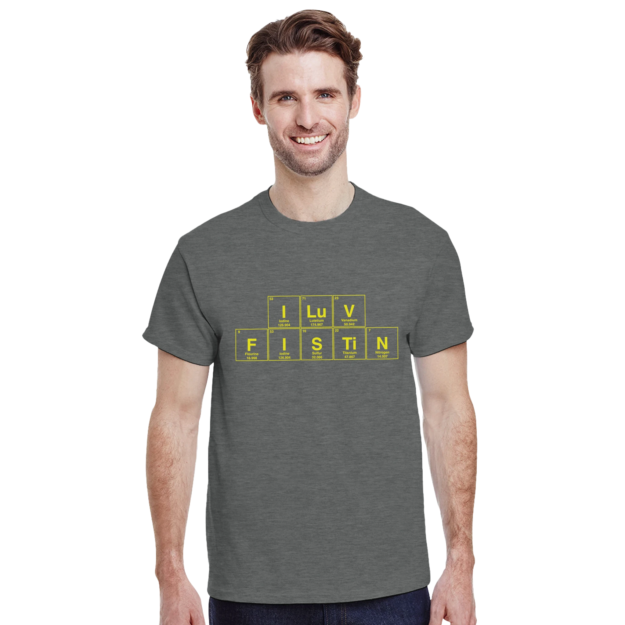 I LuV FISTiN periodic table adult novelty tshirt sex graphite grey