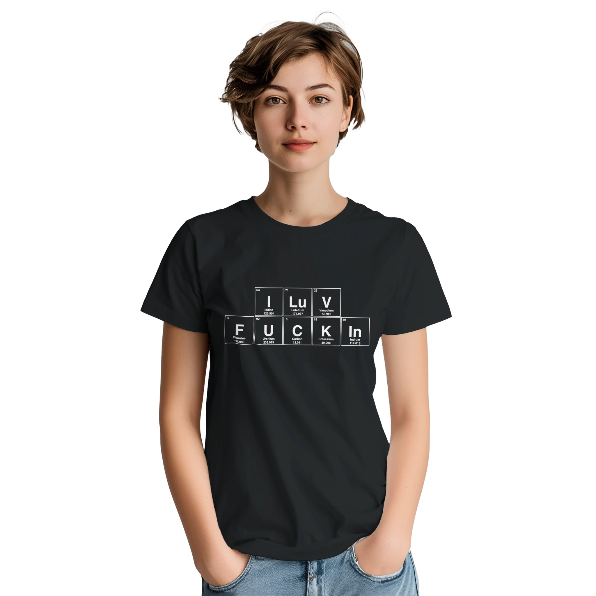 I LuV FUCKIn periodic table adult novelty tshirt sex black