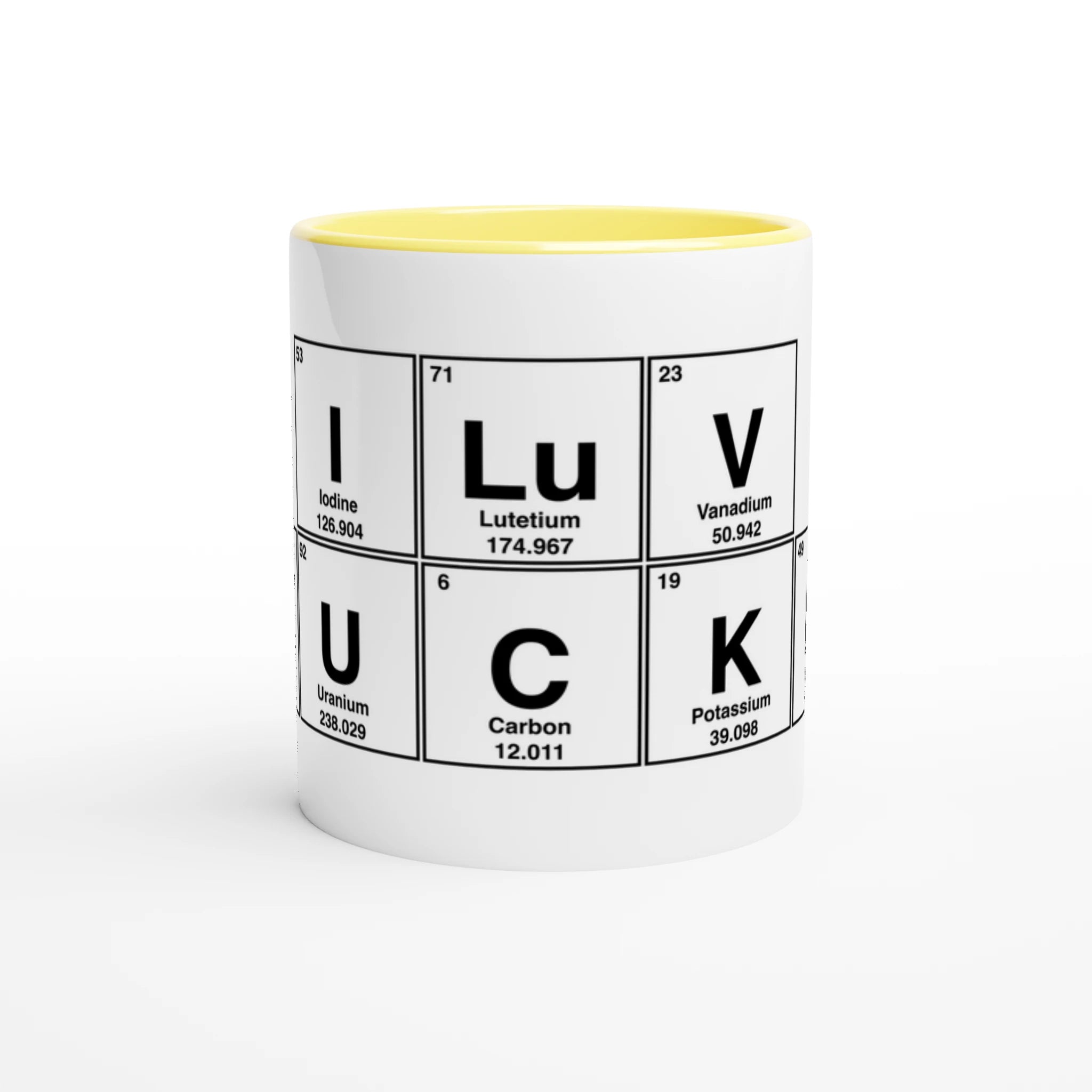 I LuV FUCKIn periodic table mug cup adult sex novelty yellow 2