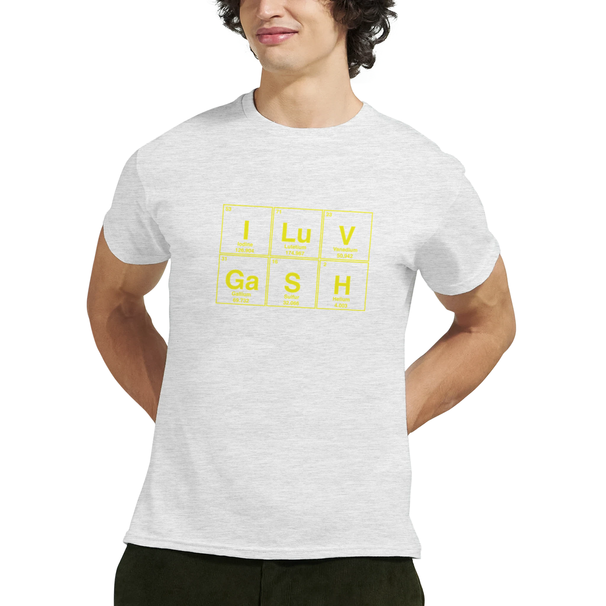 I LuV GaSH periodic table adult novelty tshirt sex ash grey