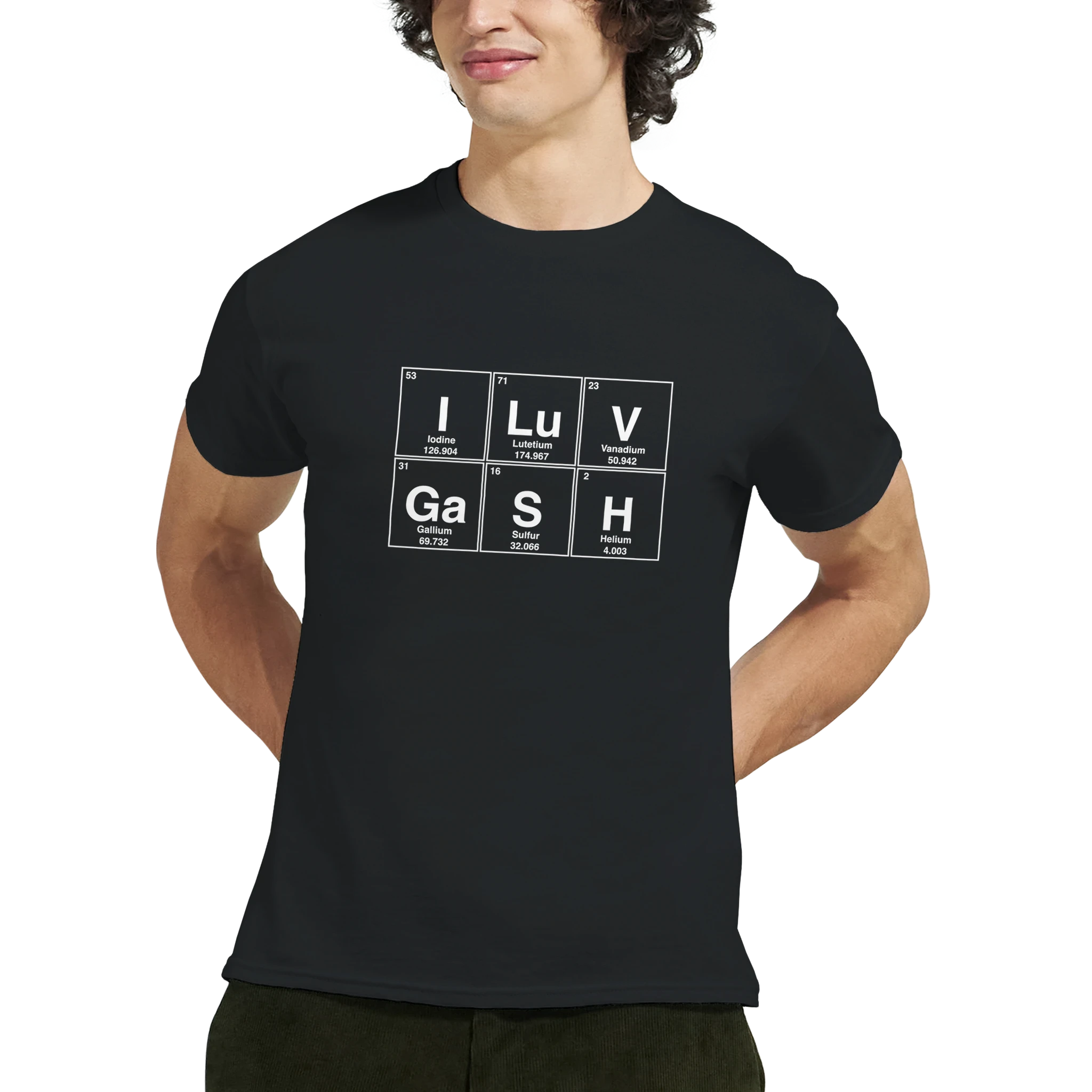I LuV GaSH periodic table adult novelty tshirt sex black