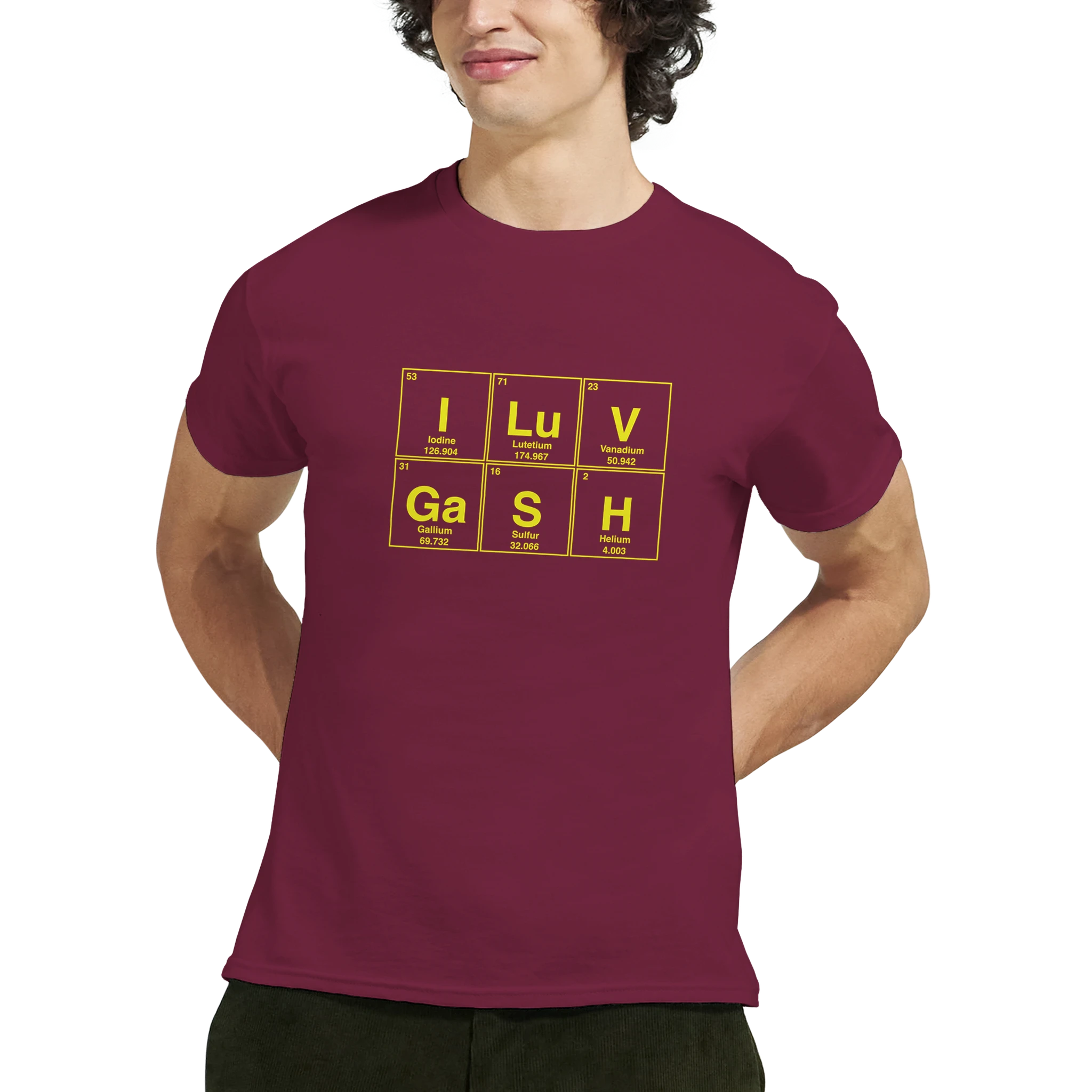 I LuV GaSH periodic table adult novelty tshirt sex burgundy